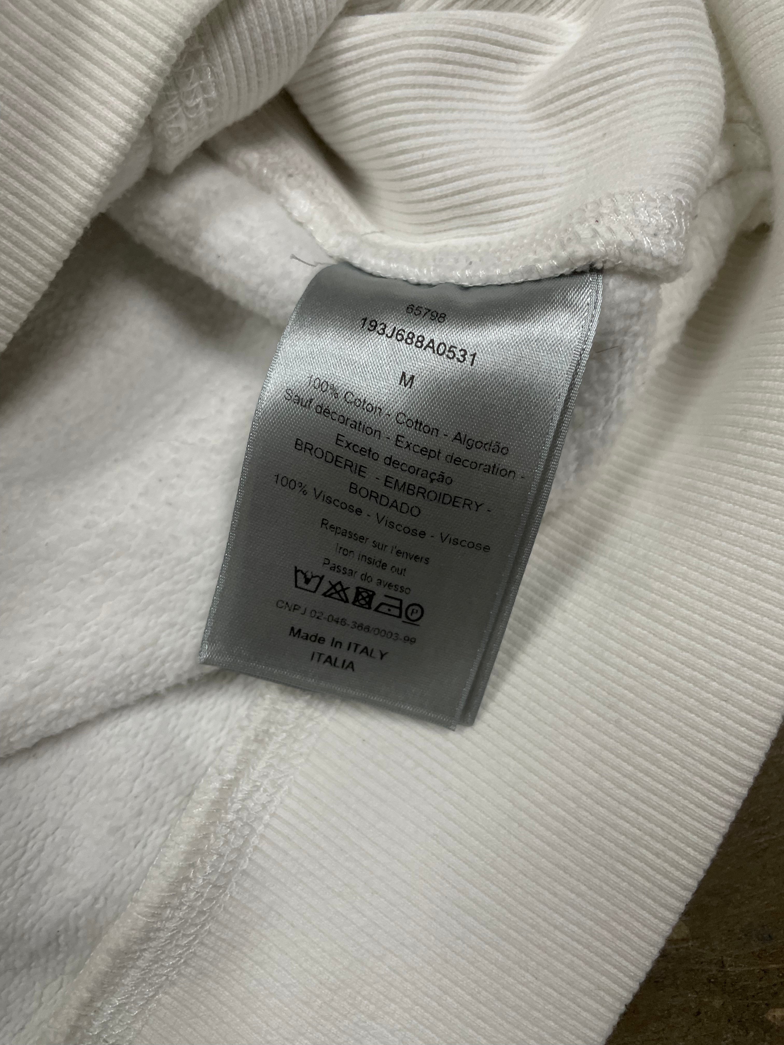 Dior CD Hoodie White Black Used Medium