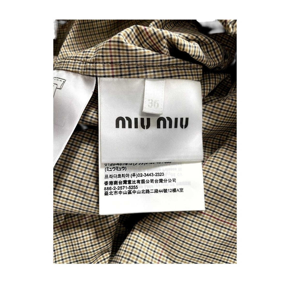 Miu Miu Checked Technical Blouson Multicolor Jacket