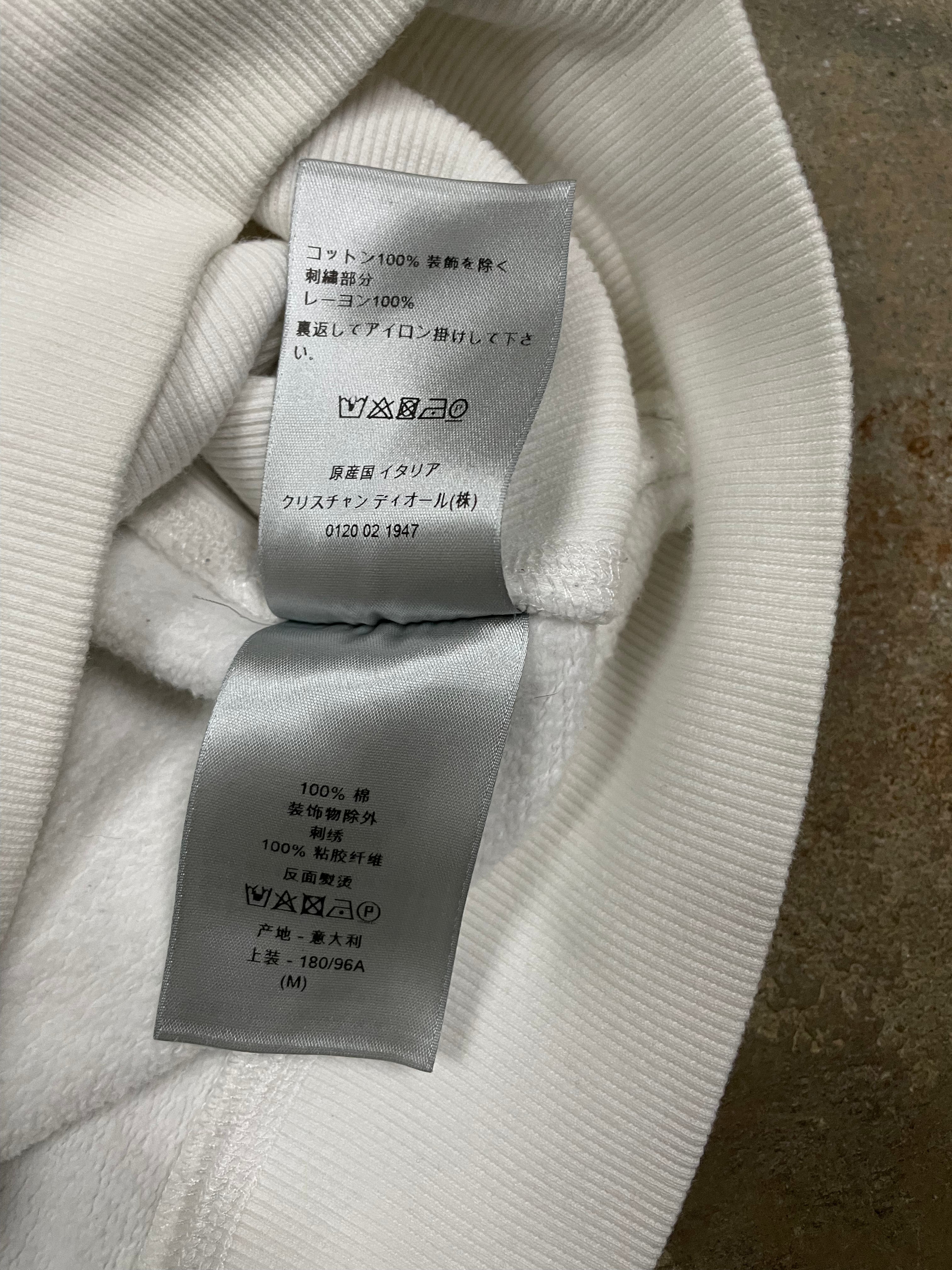 Dior CD Hoodie White Black Used Medium
