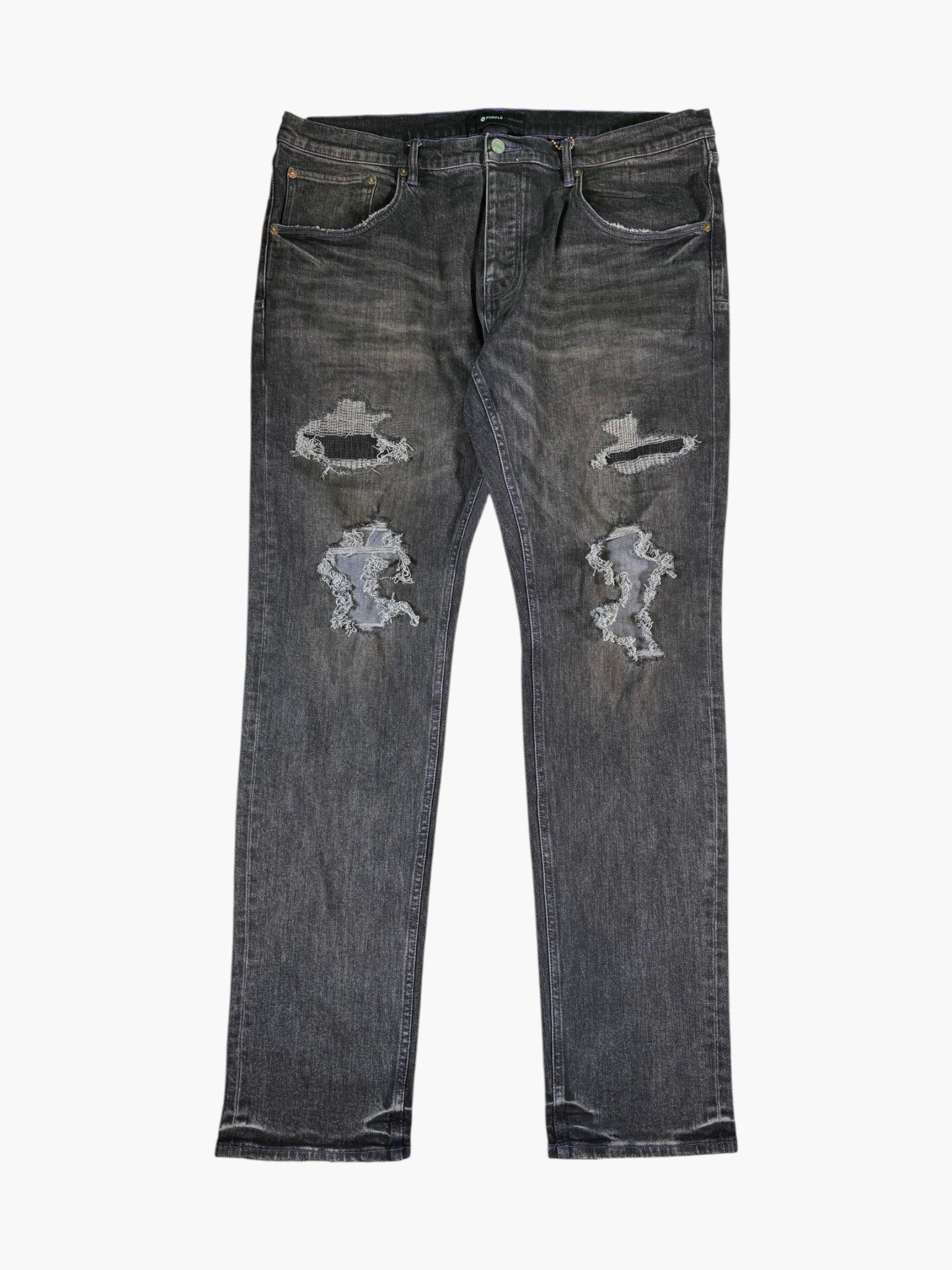 Purple Brand Outline Black Wash & Purple Jeans