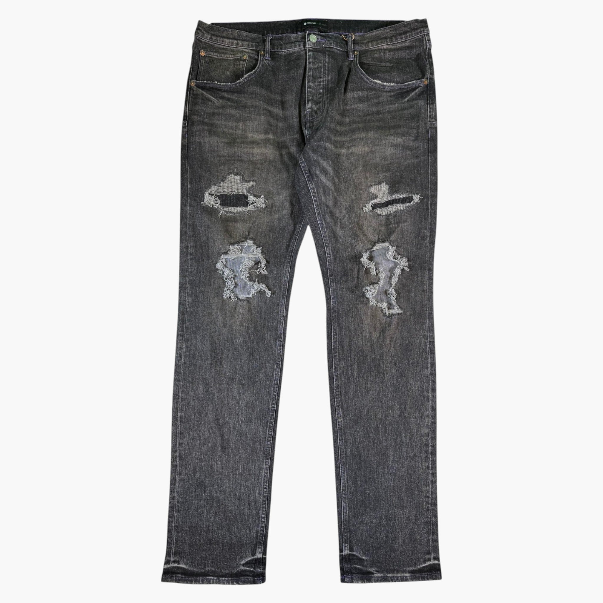 Purple Brand Outline Black Wash & Purple Jeans