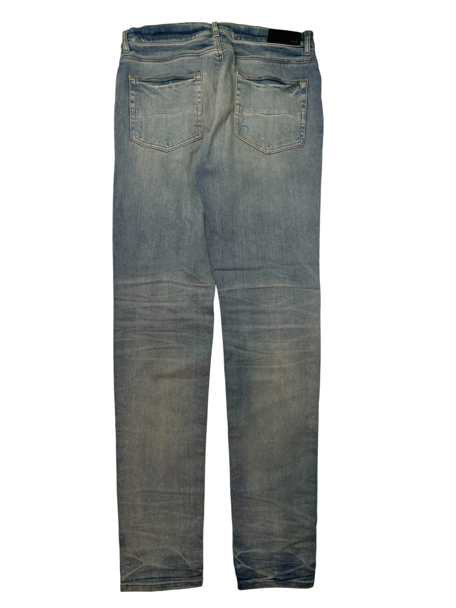 Amiri 'Multi Tie Dye Patch' Light Wash Jeans