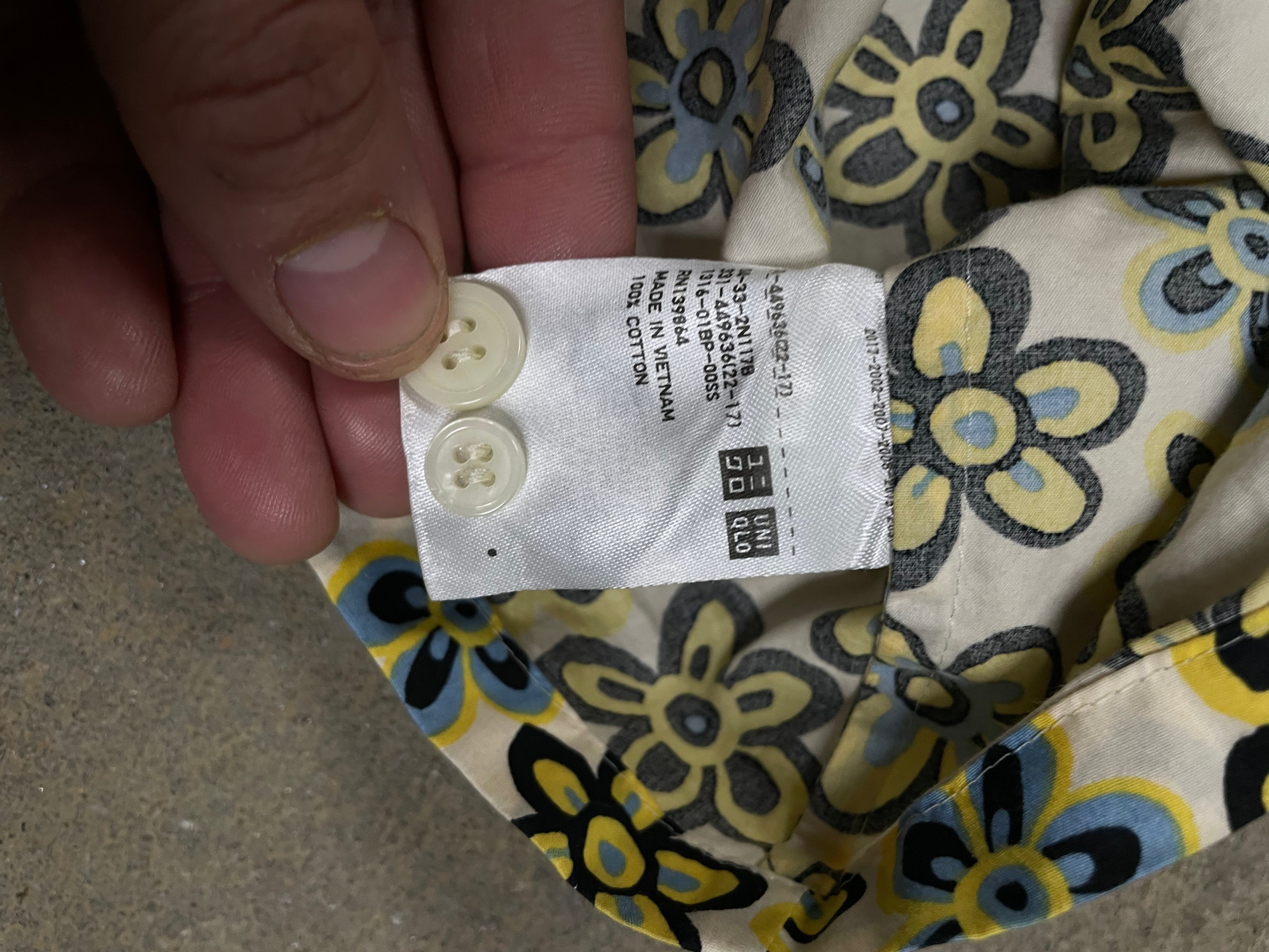 Marni Uniqlo Floral Button Up Yellow Used Large