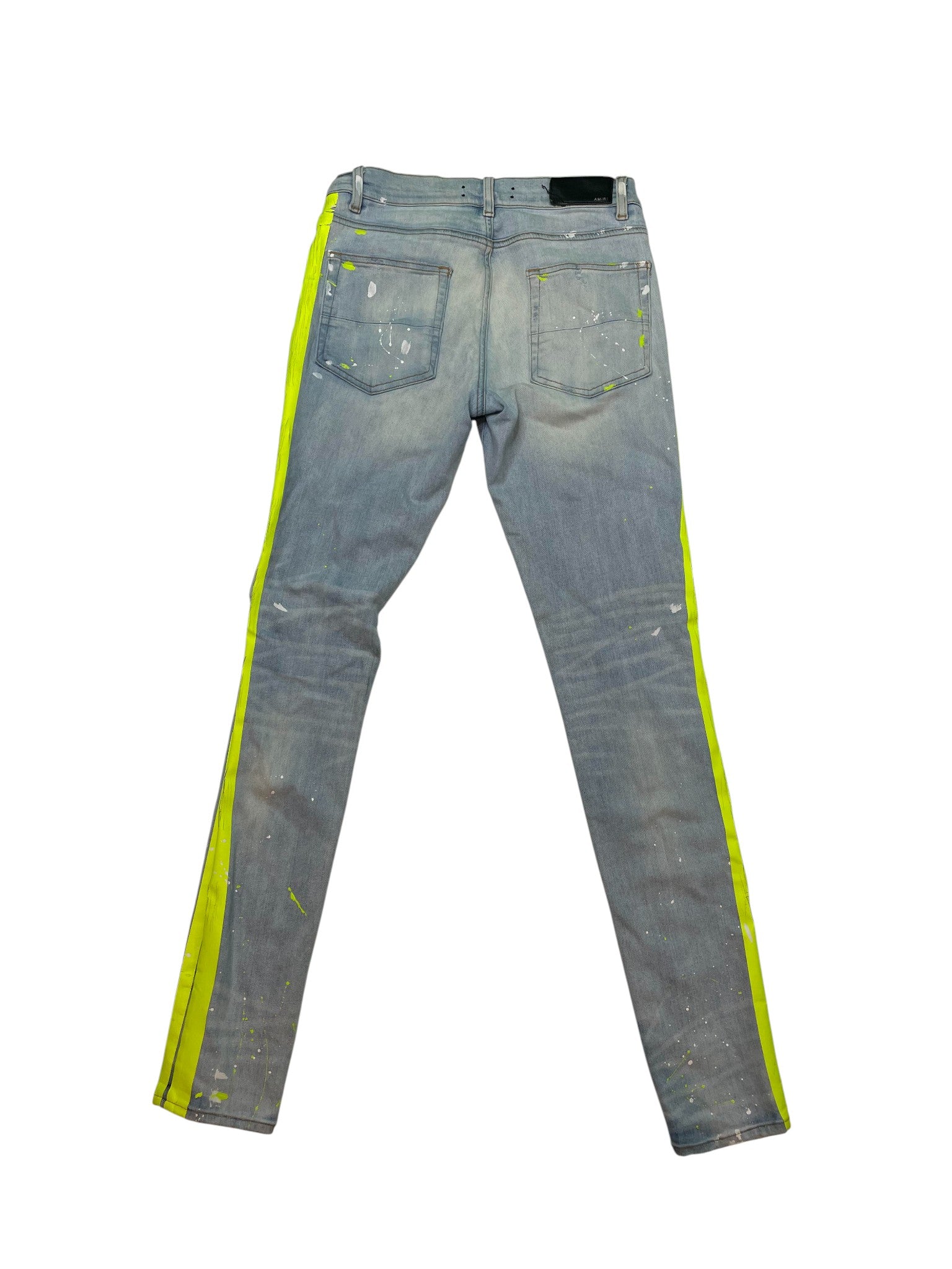 Amiri 'Neon Splatter' Light Wash Stripe Jeans