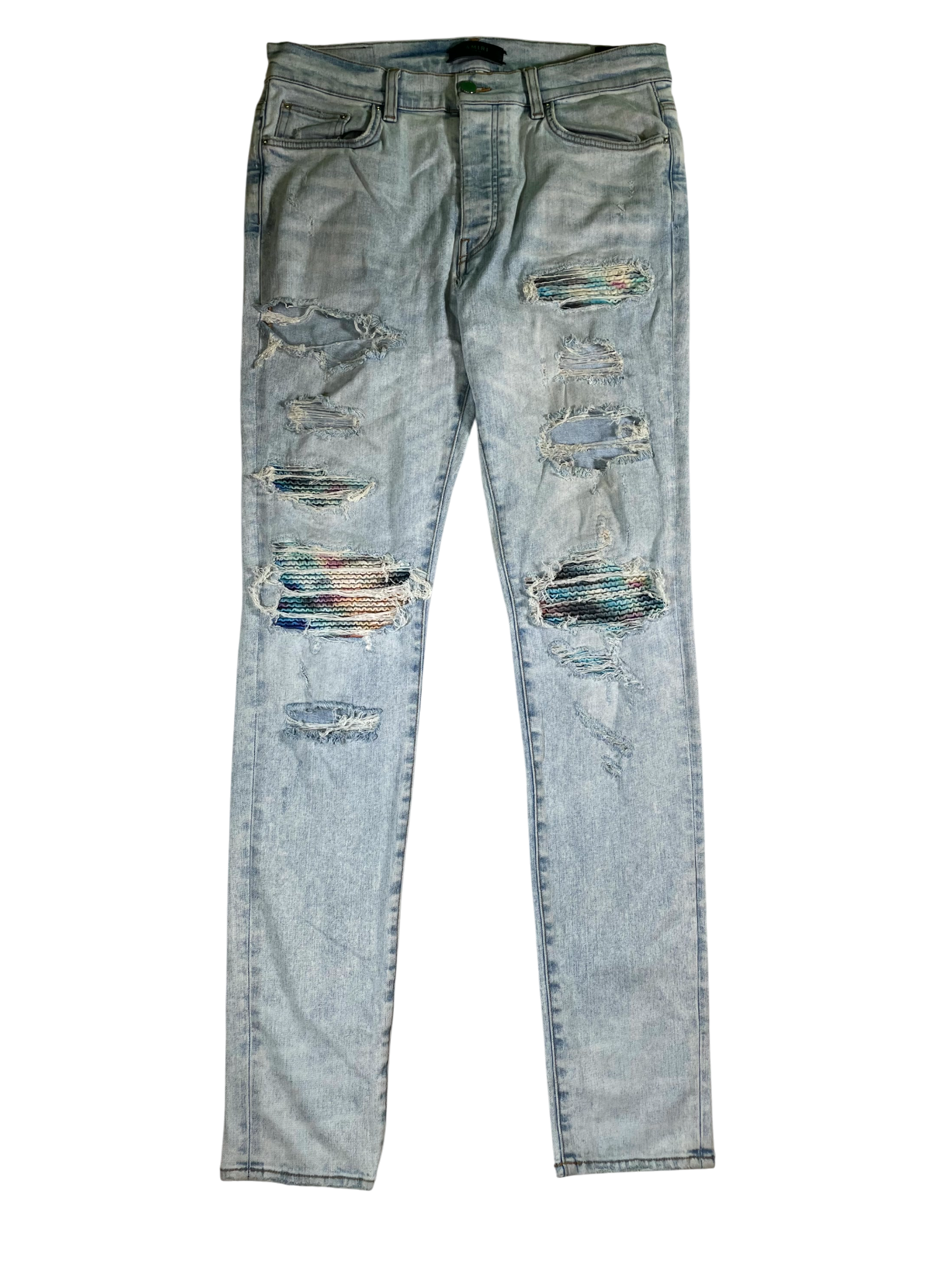 Amiri Multi MX1 Tie Dye & Light Wash Jeans