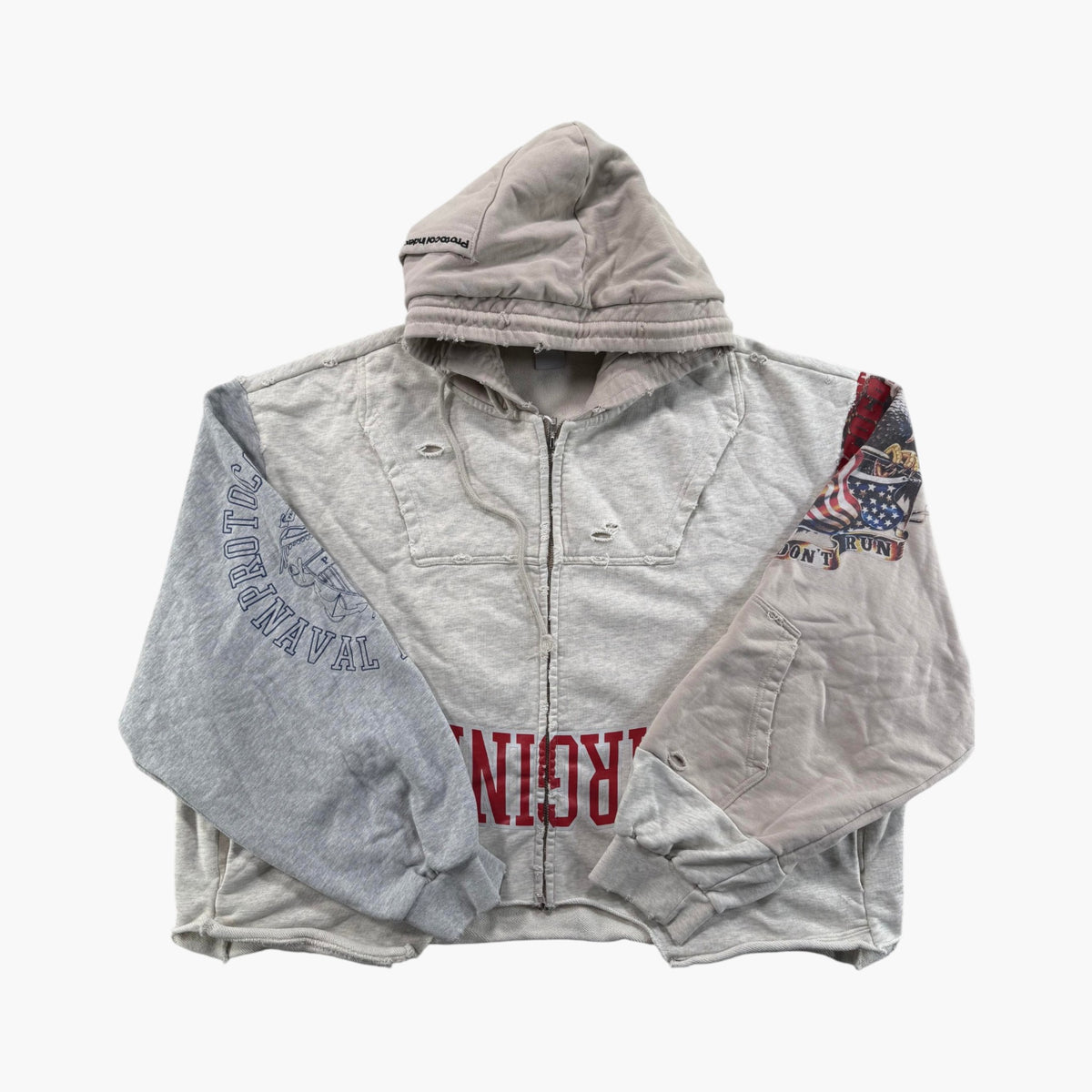 Protocol Index Grey & Red Hoodie