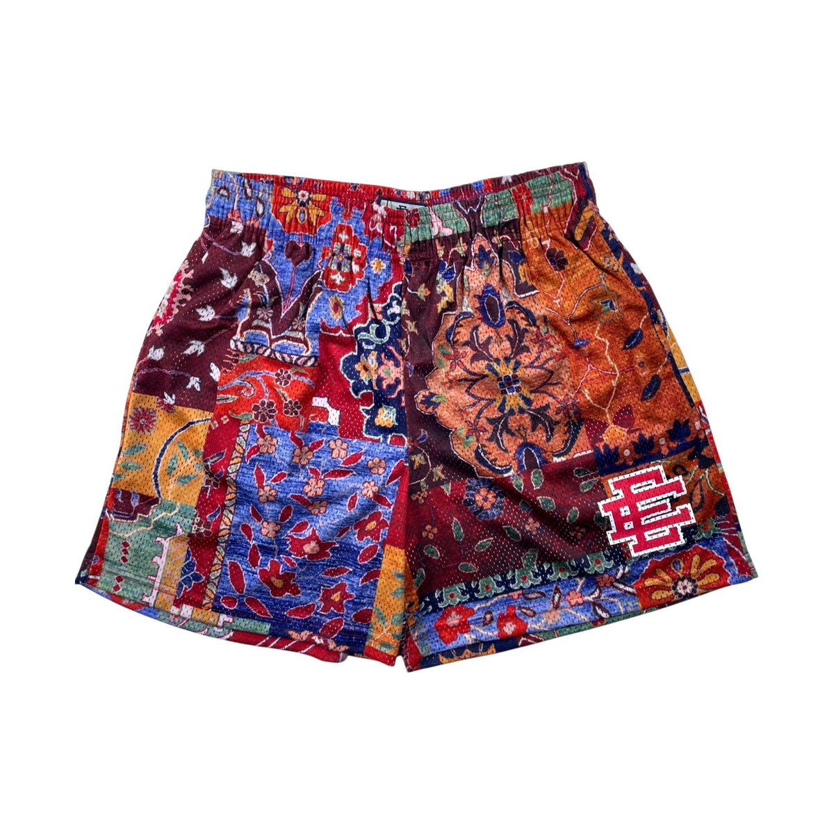 Eric Emanuel Red Flower Pattern Multicolor Shorts