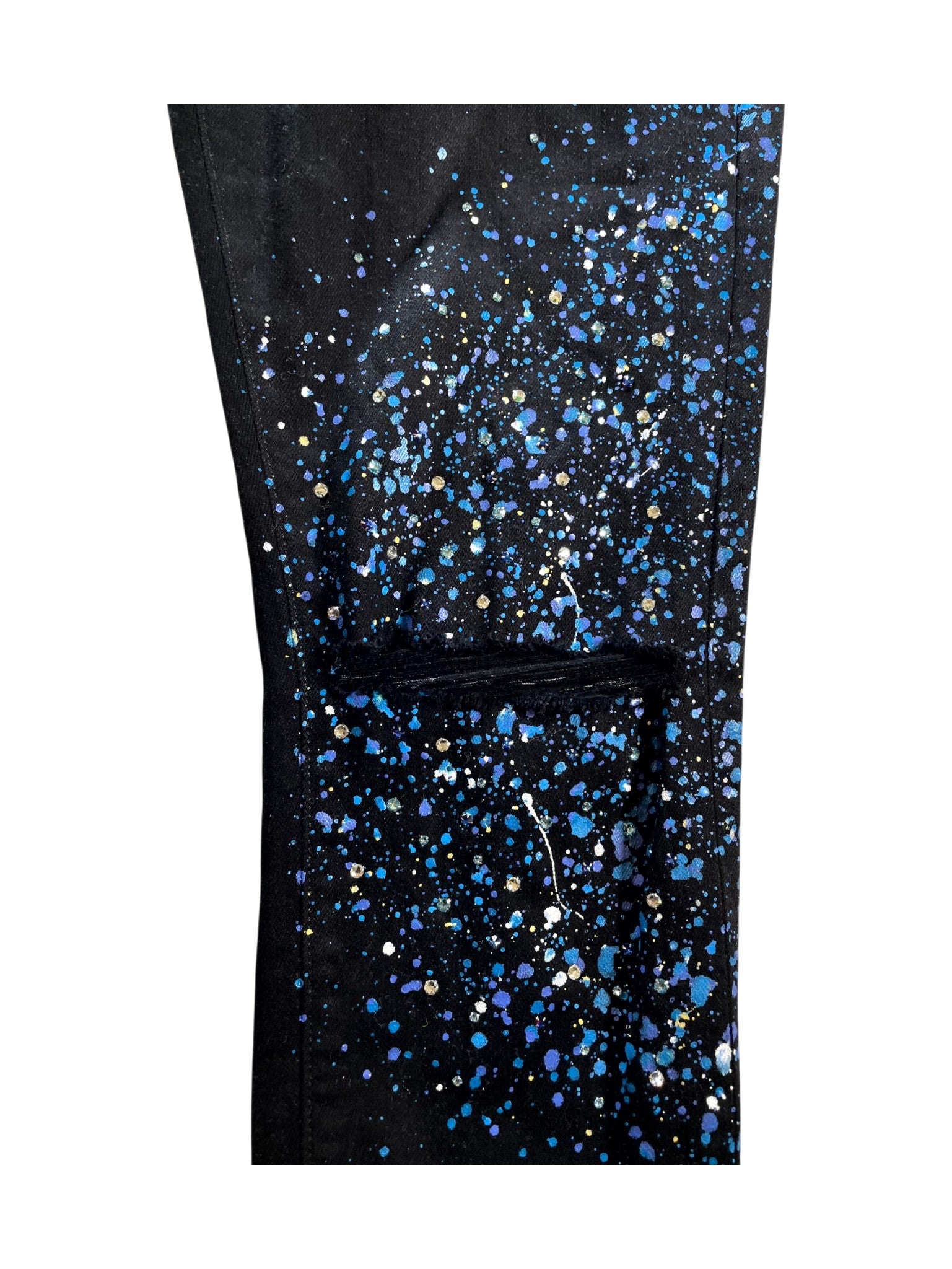Amiri Crystal Black & Blue Jeans