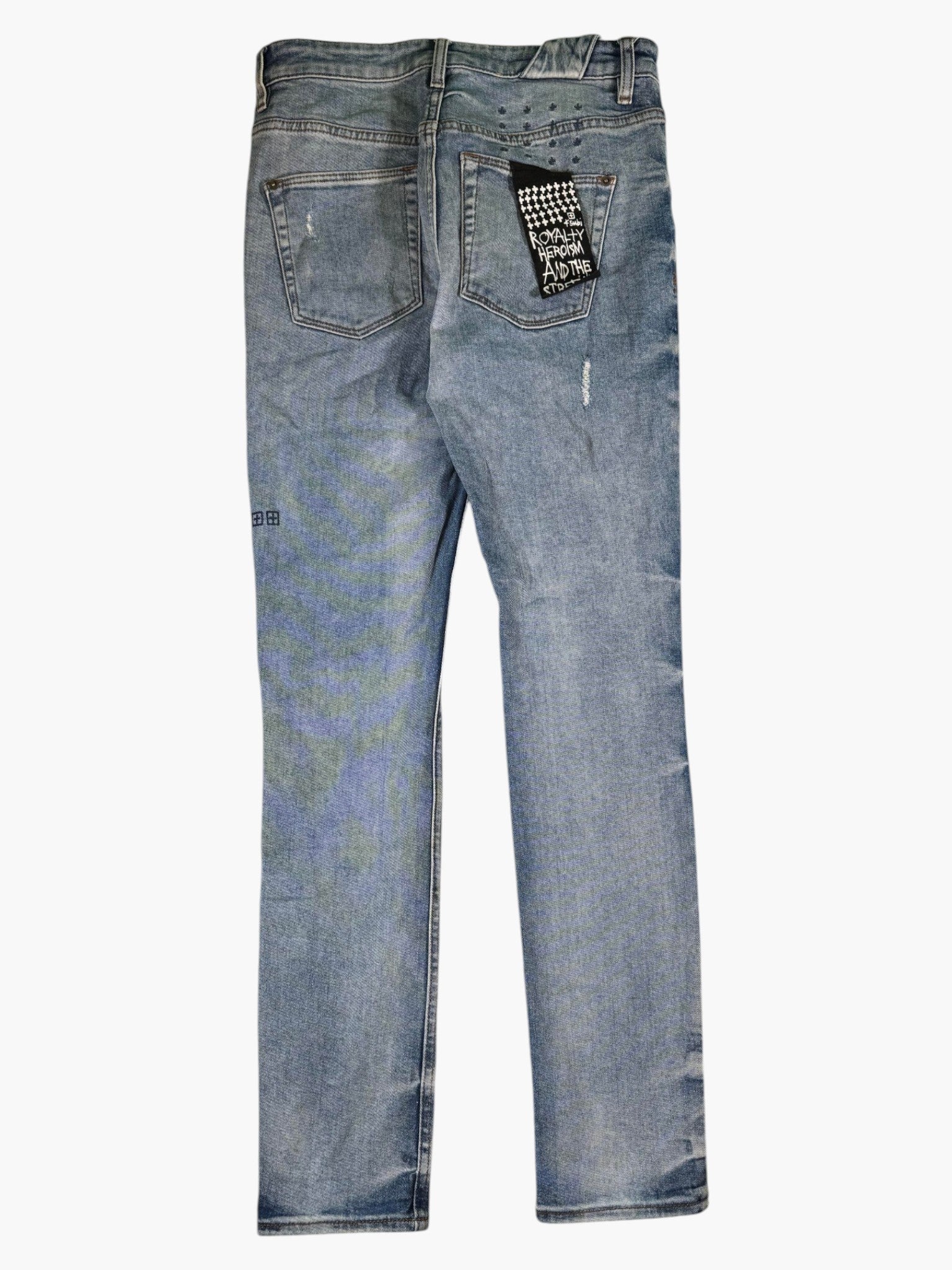 Ksubi Distressed Ripped Light Wash Jeans