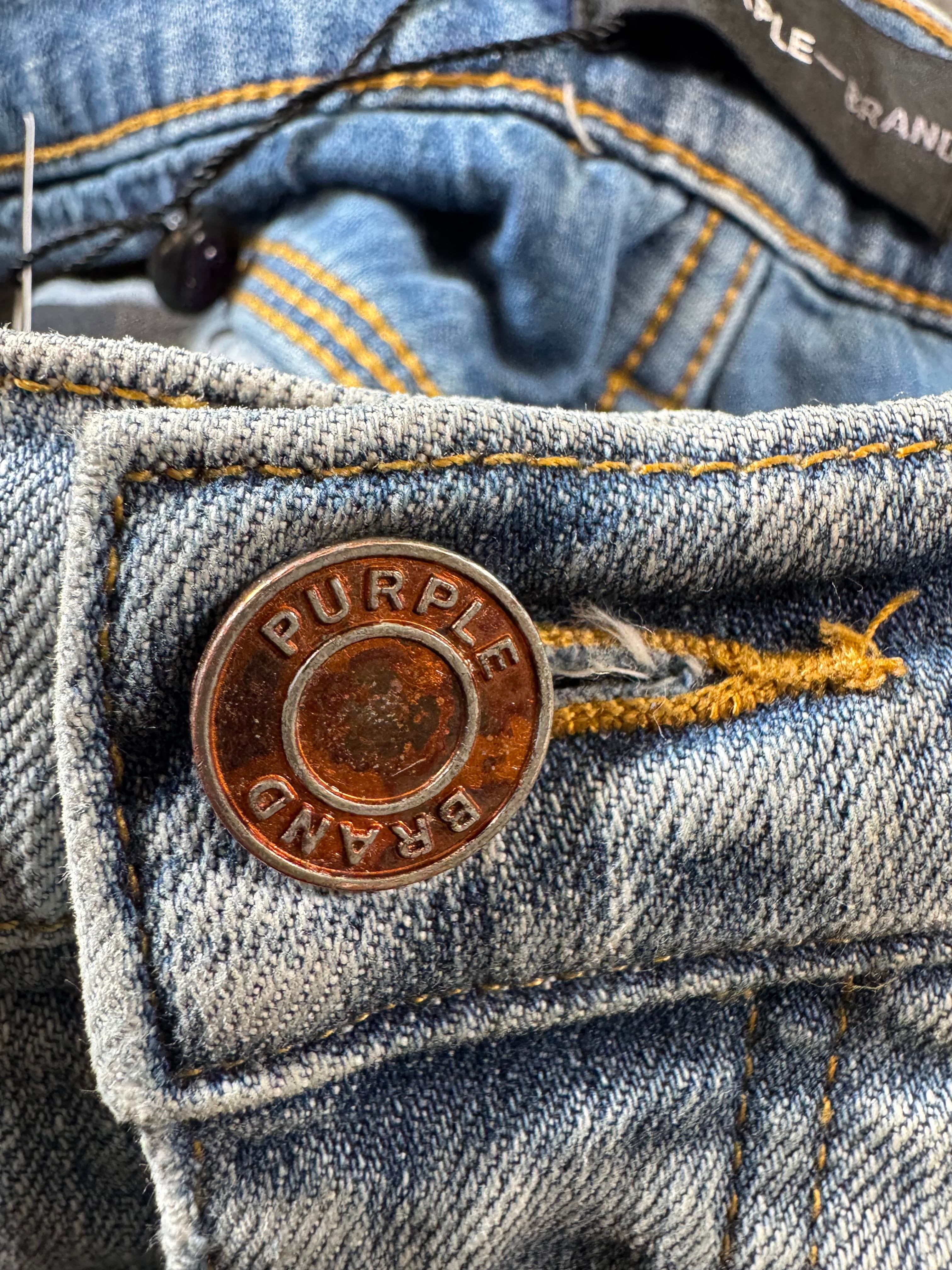 Purple Brand Distressed Light Wash Jeans