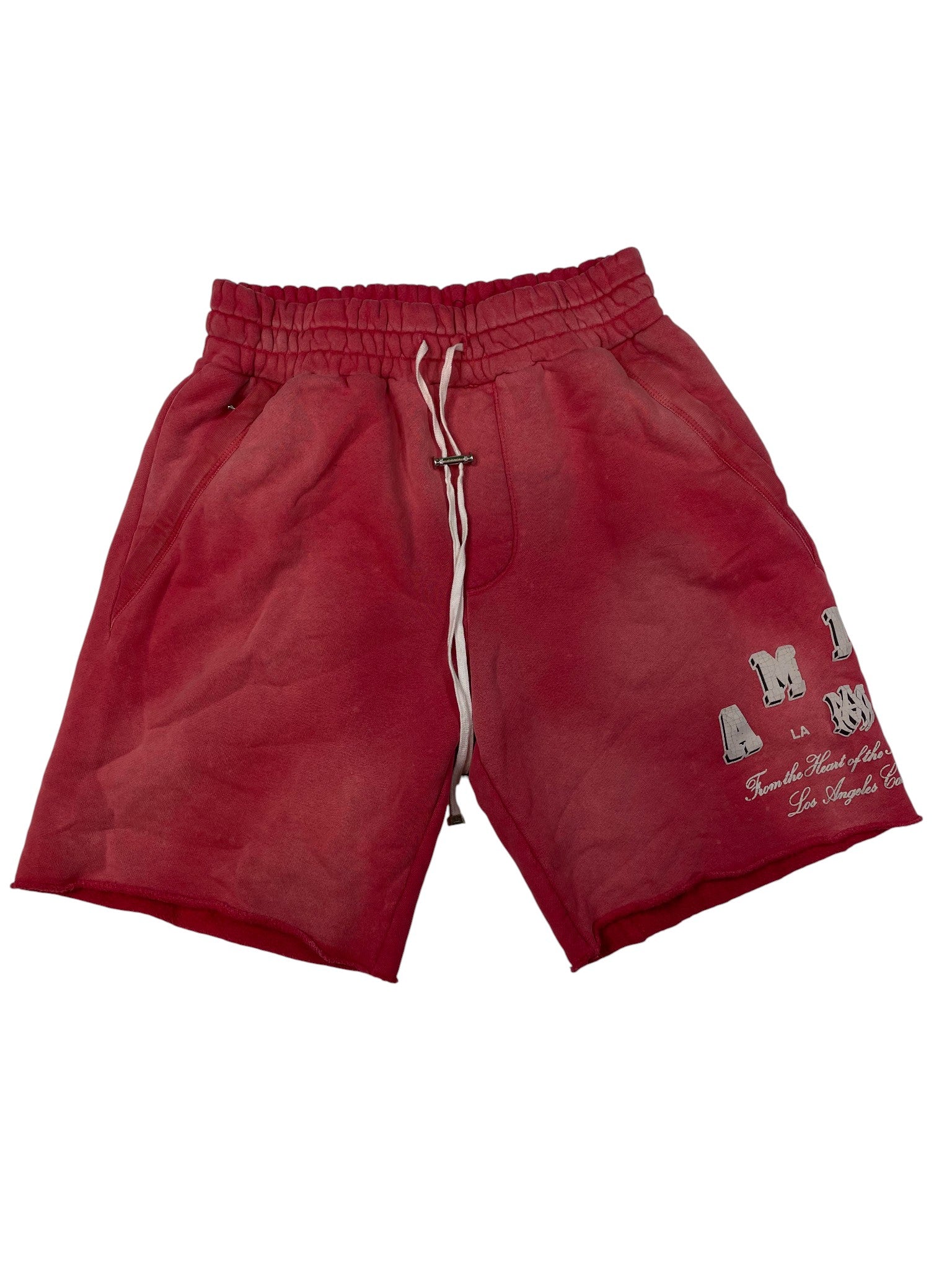 Amiri 'Collegiate Logo' Red Shorts