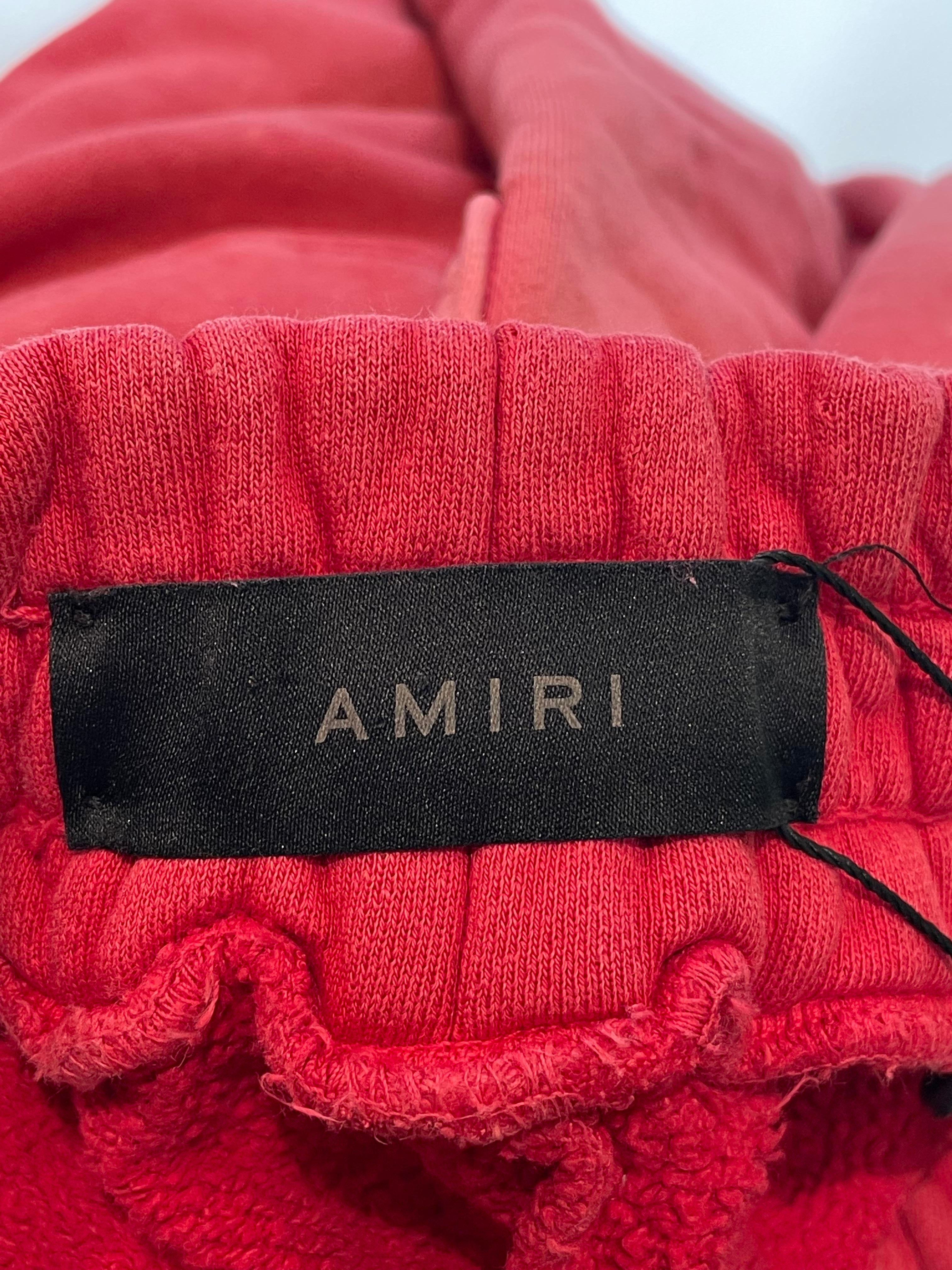 Amiri 'Collegiate Logo' Red Shorts