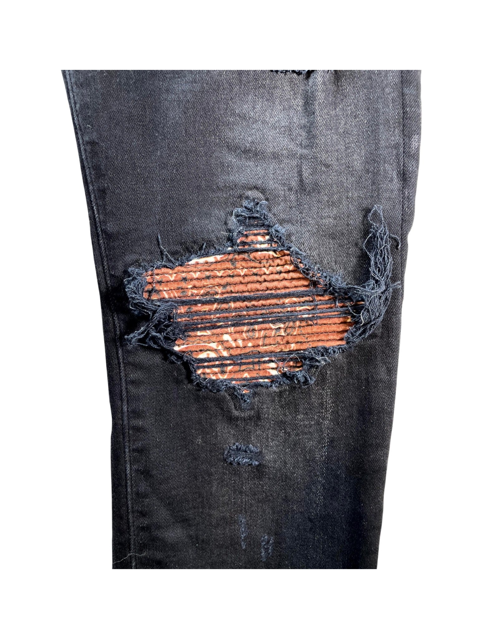 Amiri MX1 Paisley Patch Black & Brown Jeans