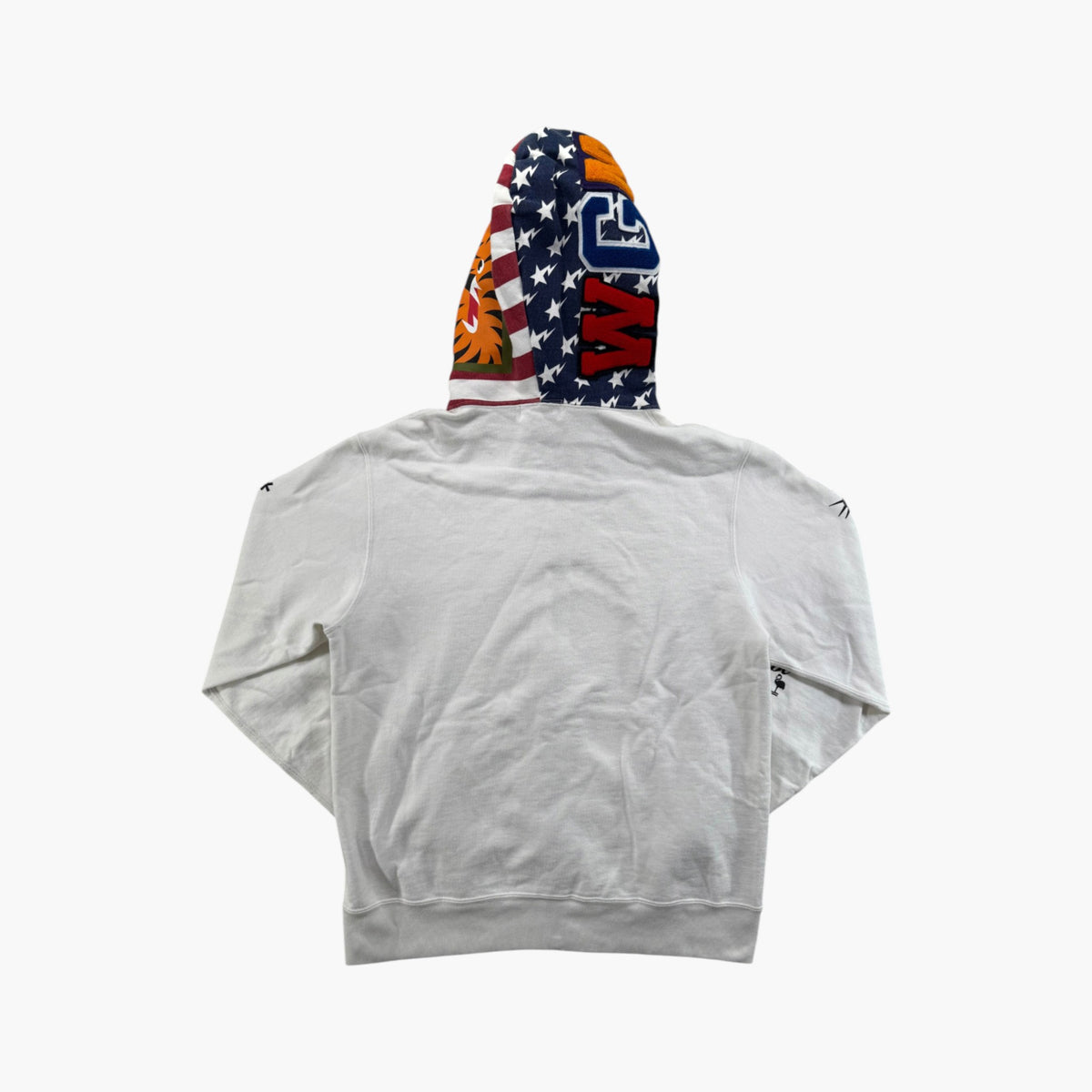 BAPE USA Flag Shark White Zip Up