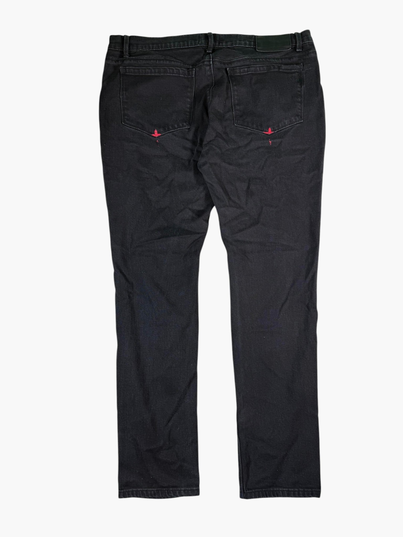 RTA Red Rip Black Wash Ripped Jeans