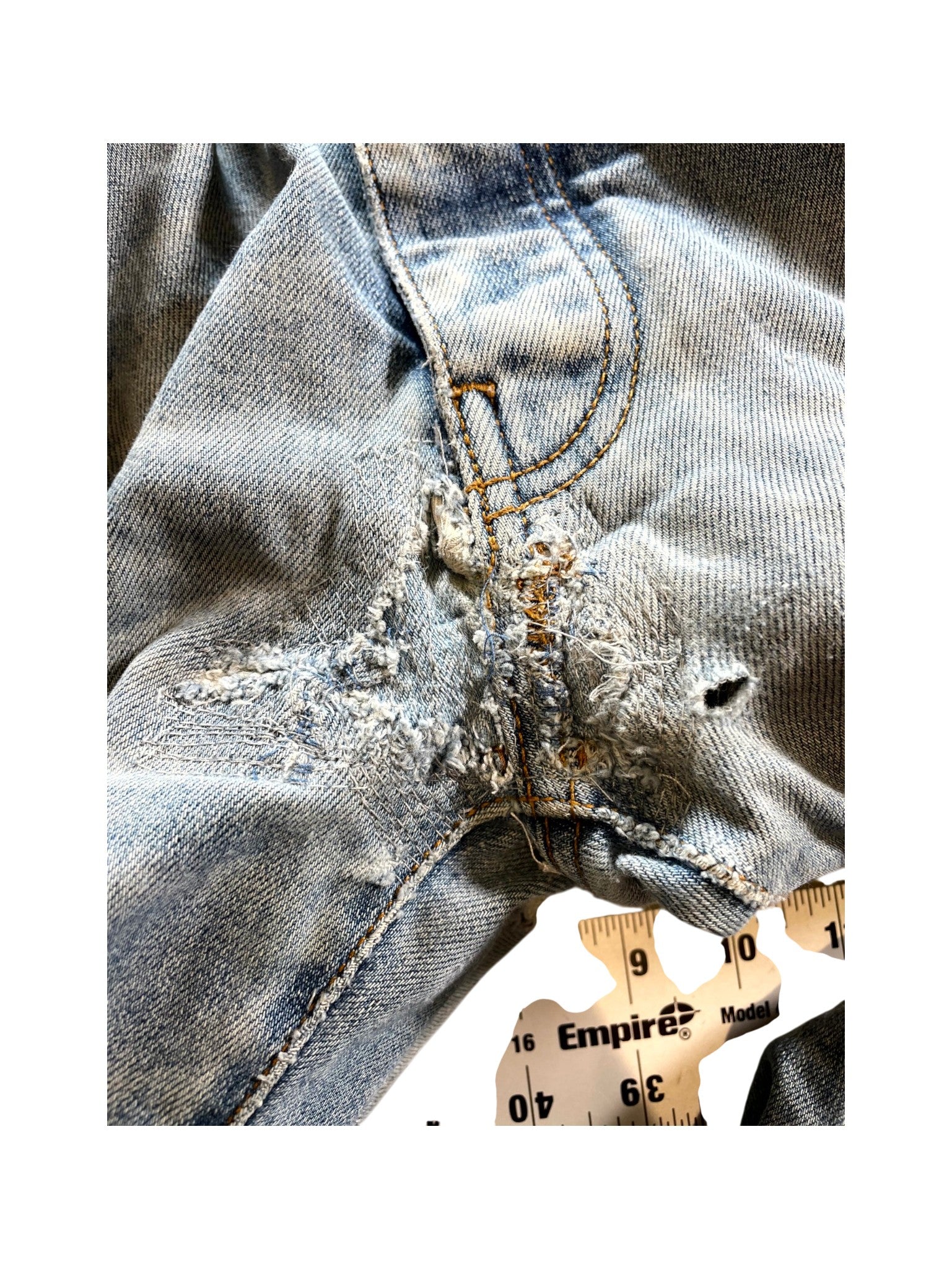 Amiri MX1 Plaid Patch Light Wash Jeans