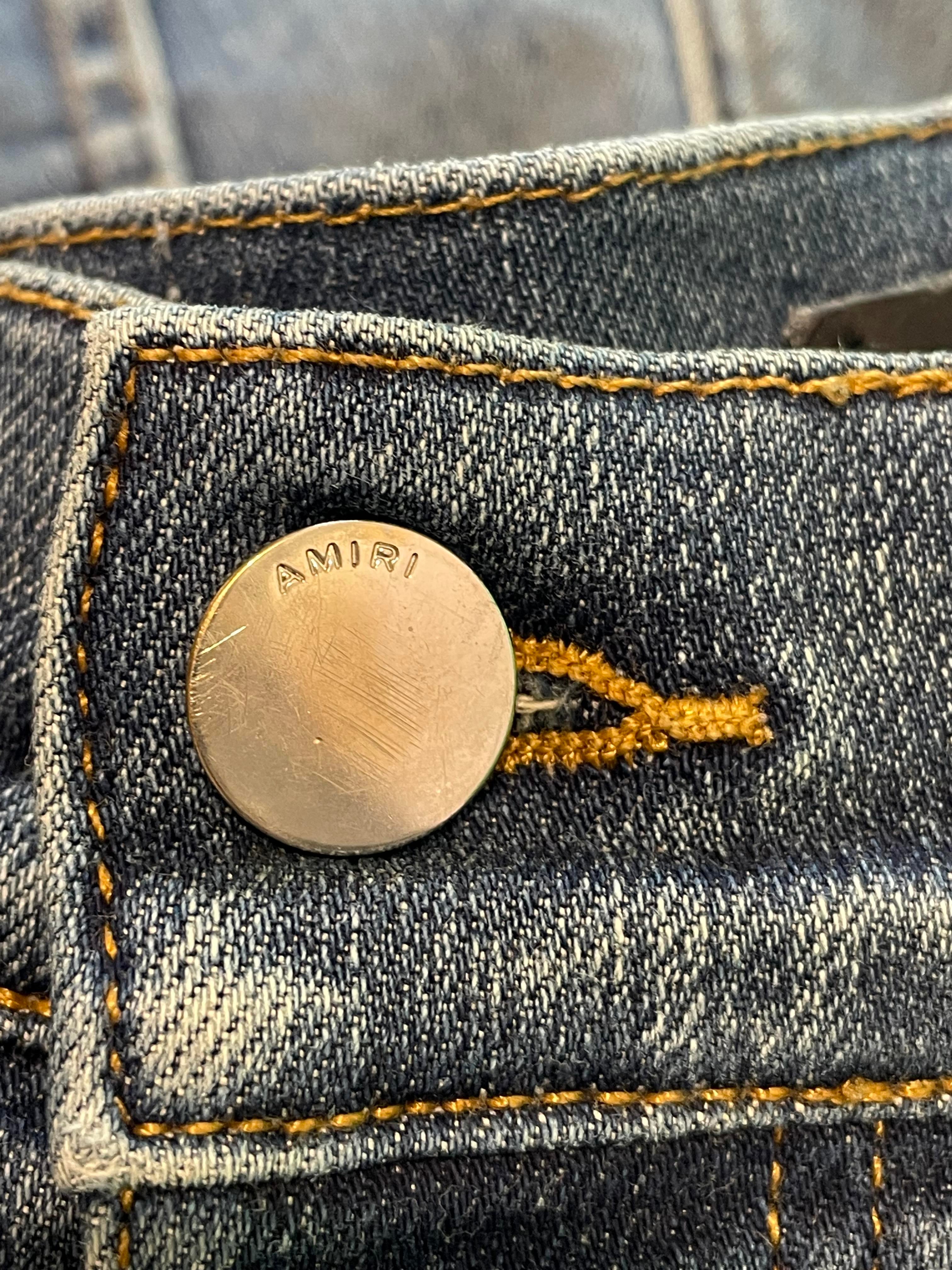 Amiri 'Patch MX1' Dark Wash & Black Jeans