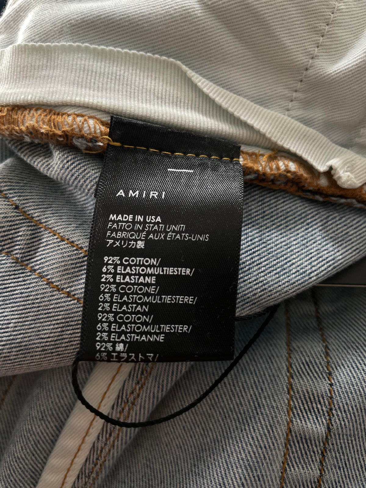 Amiri "MX2" Paisley Patch Light Wash & White Jeans