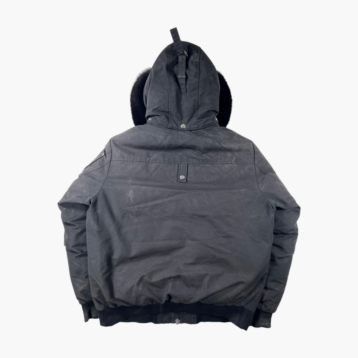 Moose Knuckles Black & Black Fur Bomber Jacket