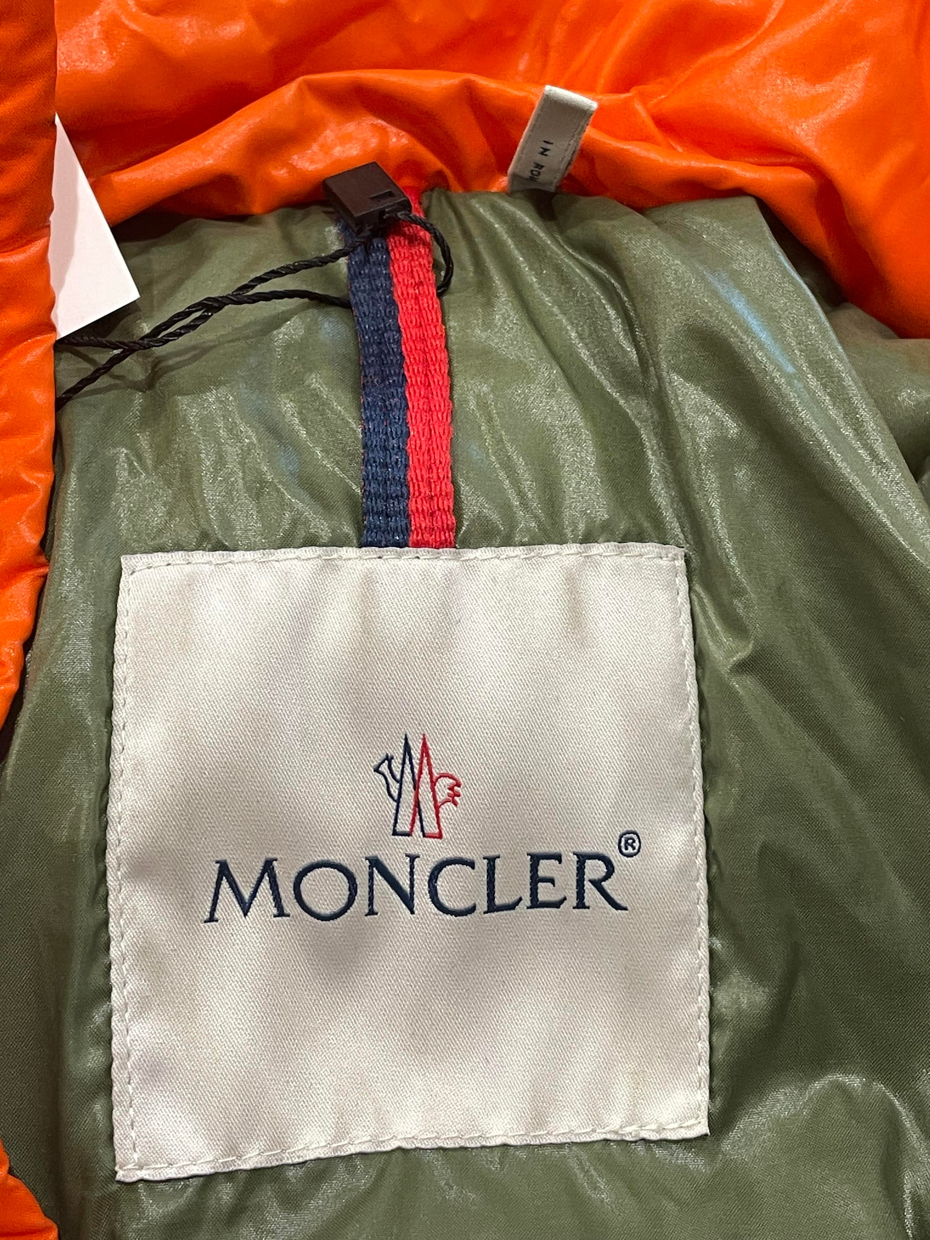 Moncler "Maya" Orange Puffer Coat