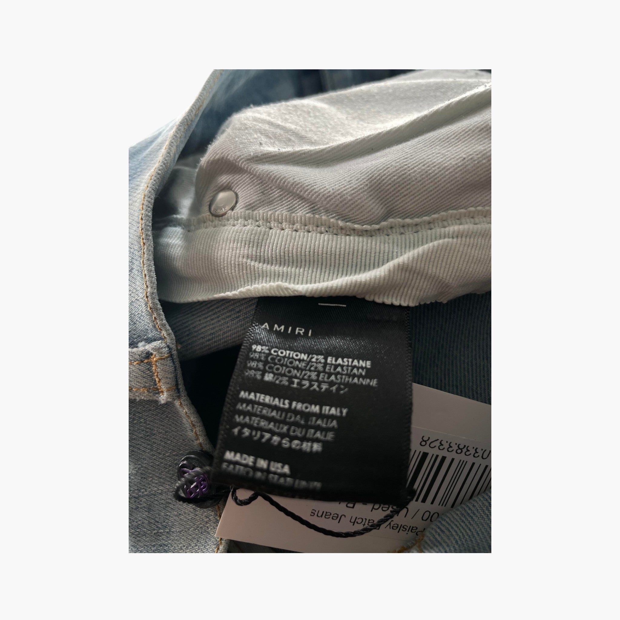Amiri MX1 Paisley Patch Black Jeans