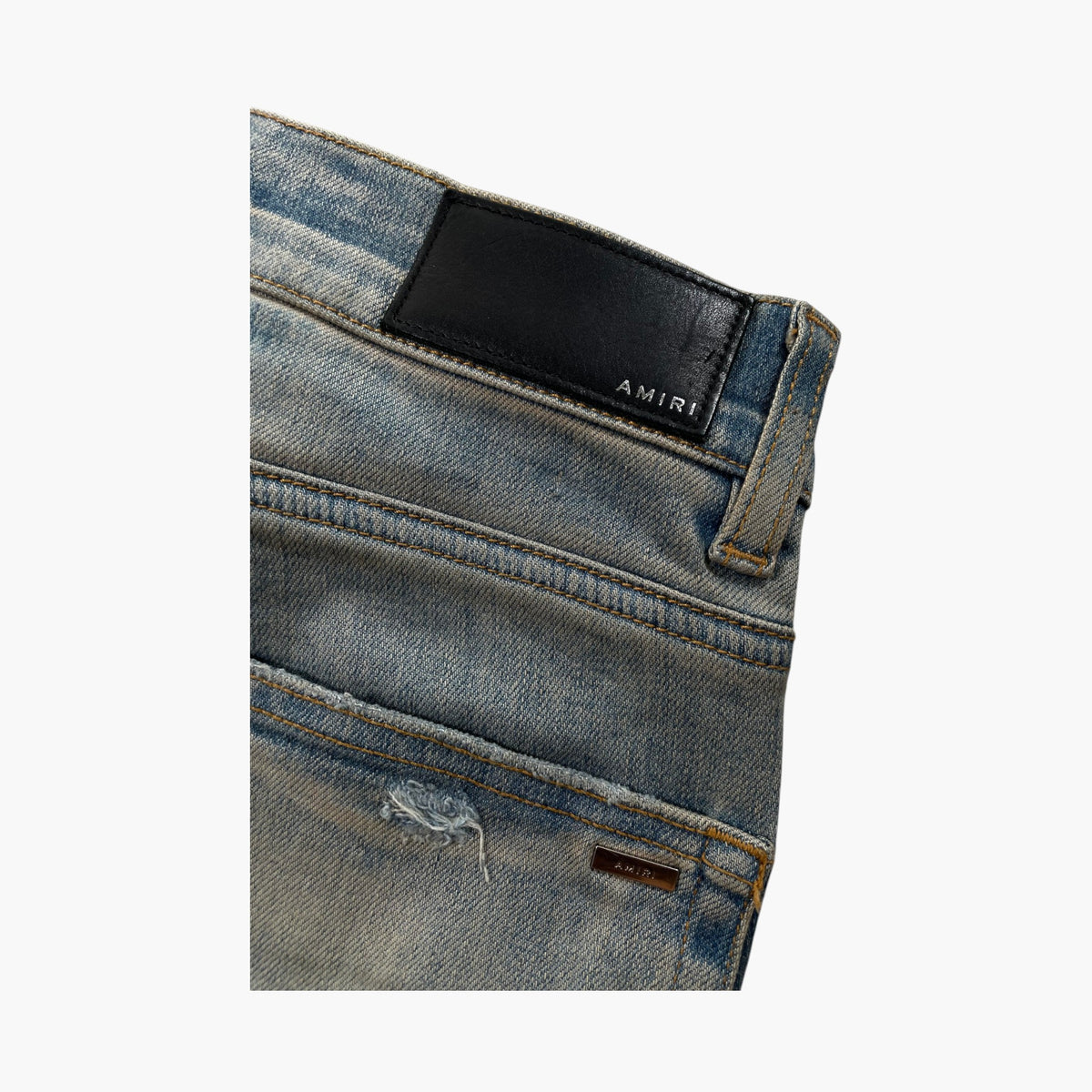 Amiri Lumberjack Patchwork Light Wash Jeans