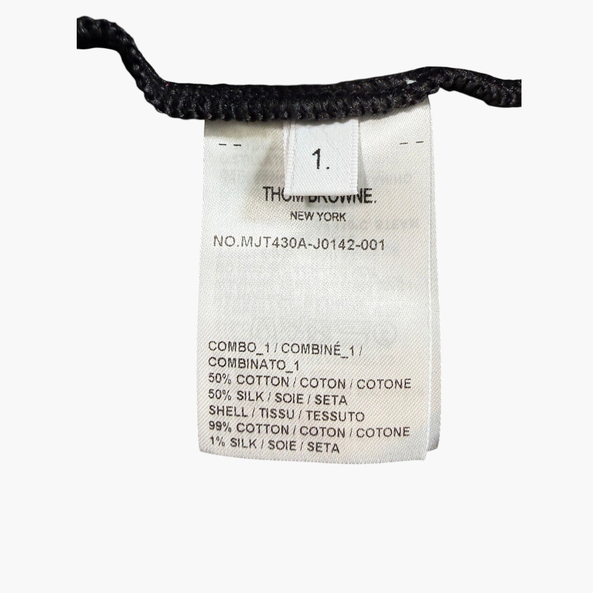 Thom Browne Silk Fleck Black Zip Up Hoodie