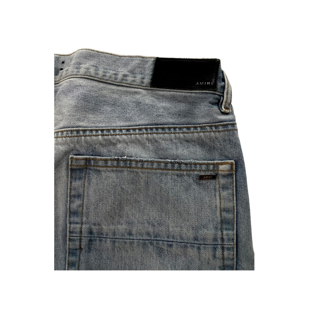 Amiri Double Knee Patchwork Light Wash Jeans