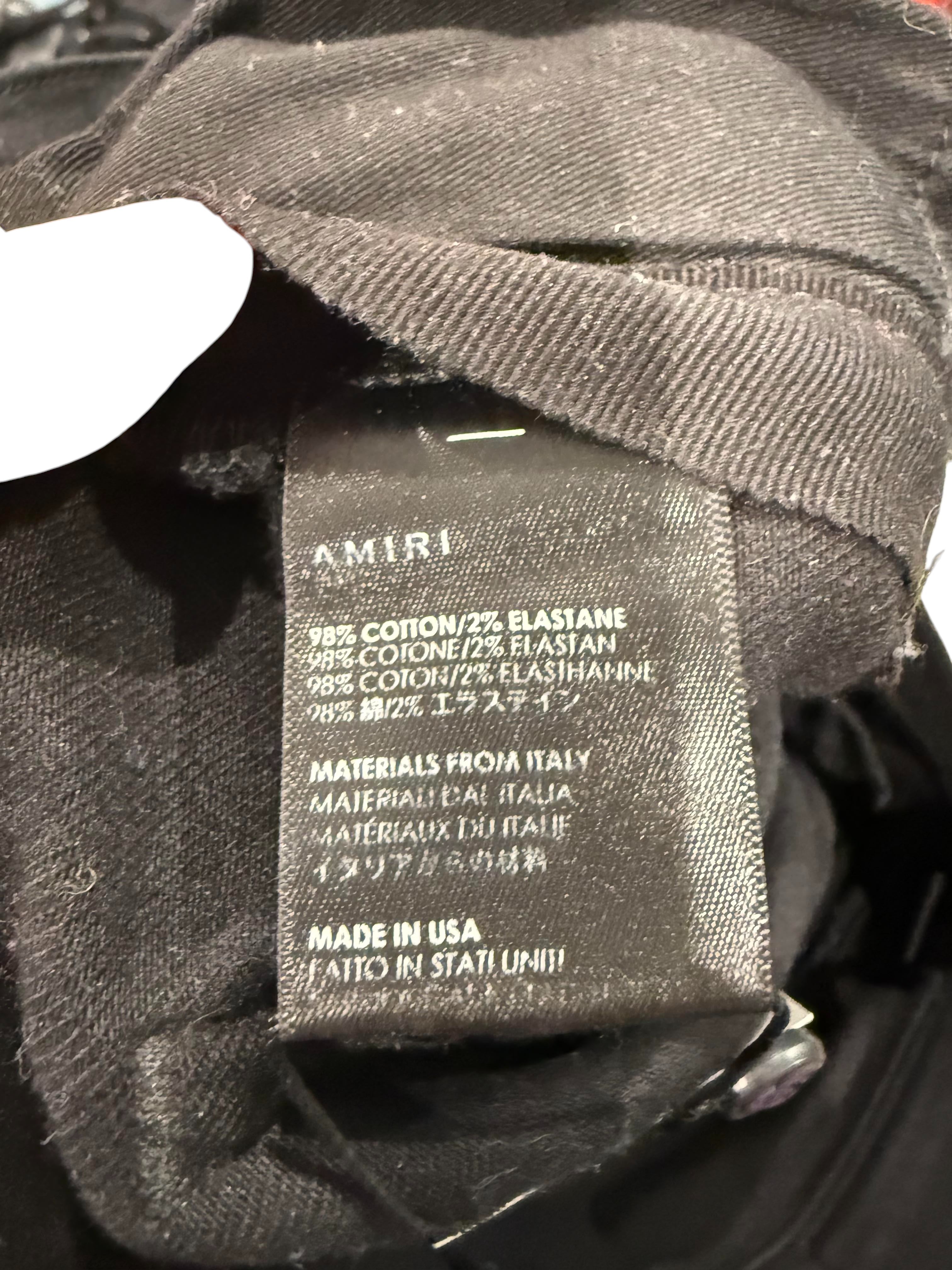Amiri Gold Glitter Stripe Black Jeans