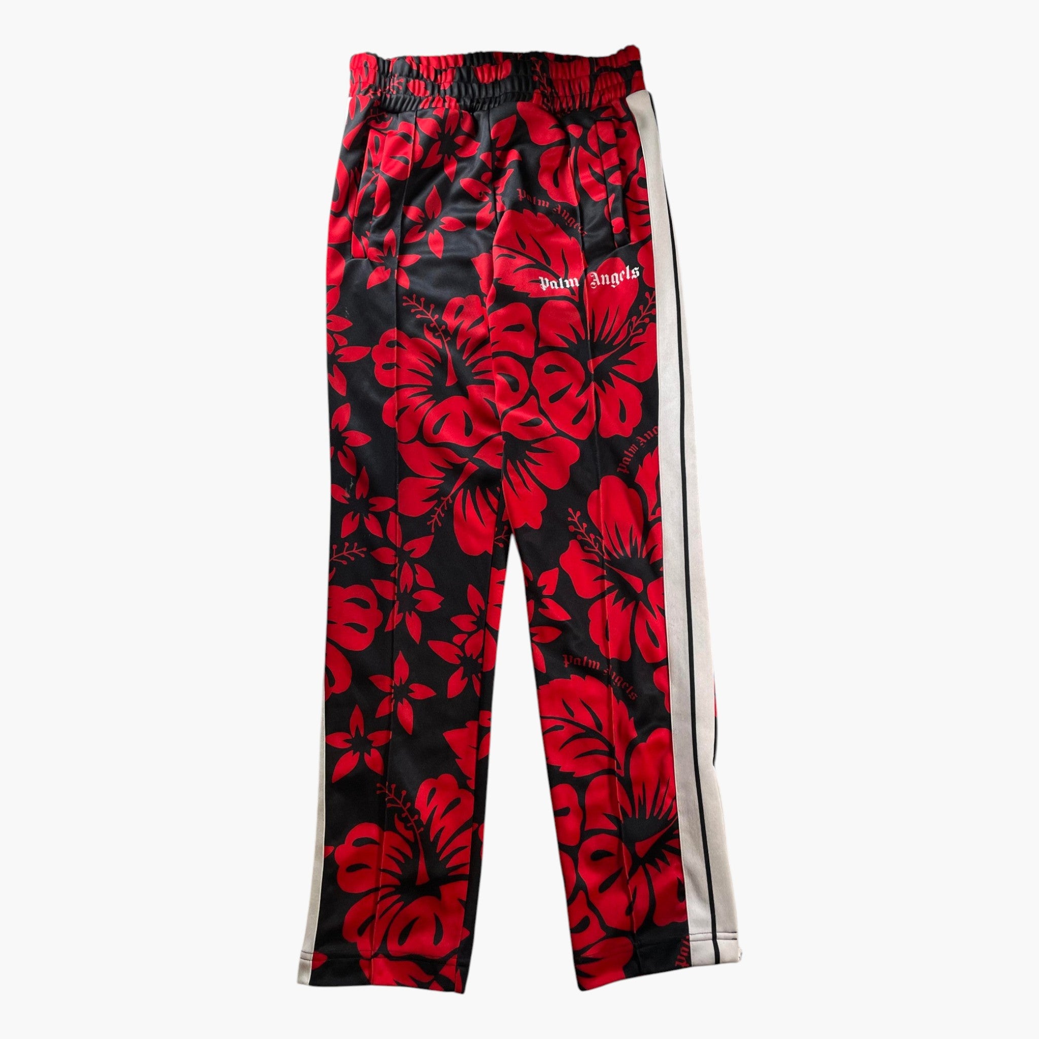 Palm Angels Floral Stripe Black & Red Track Pants