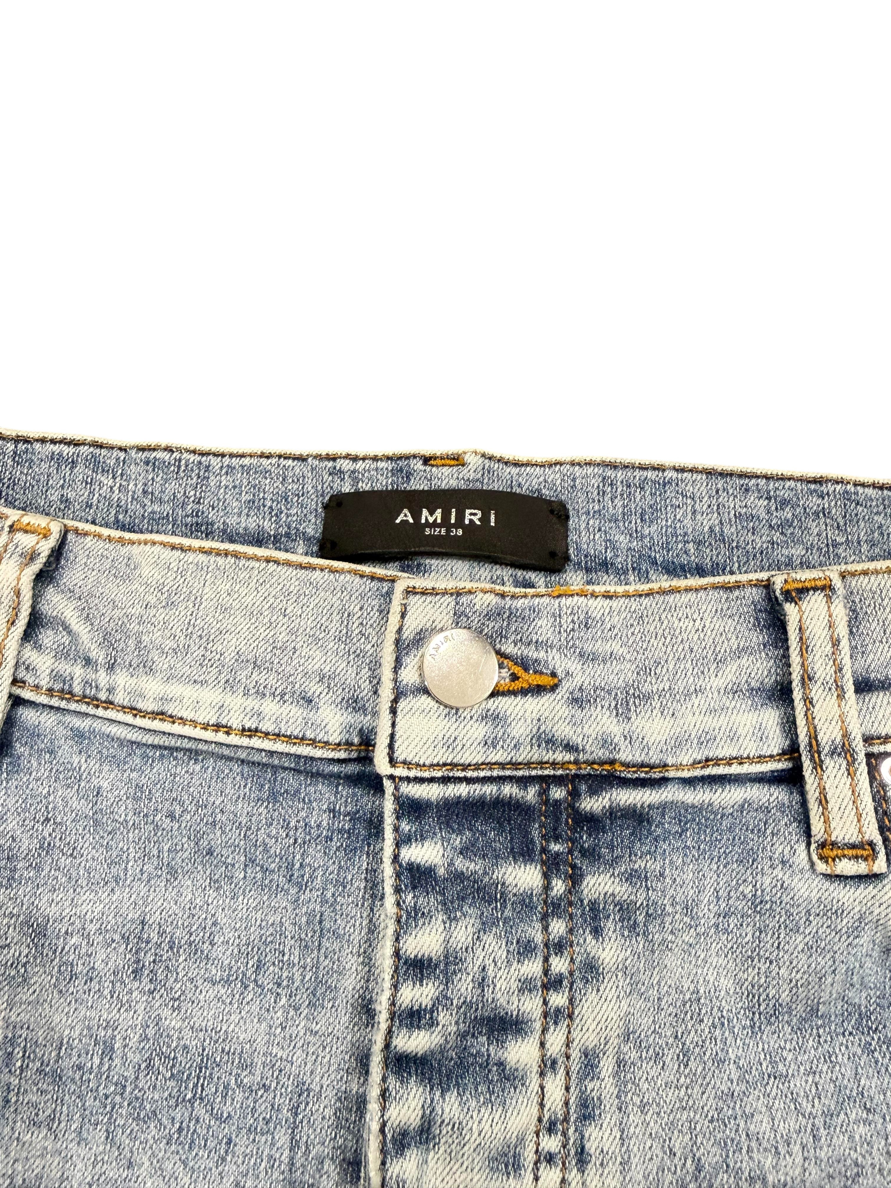 Amiri MX1 Aqua Patch Light wash Jeans