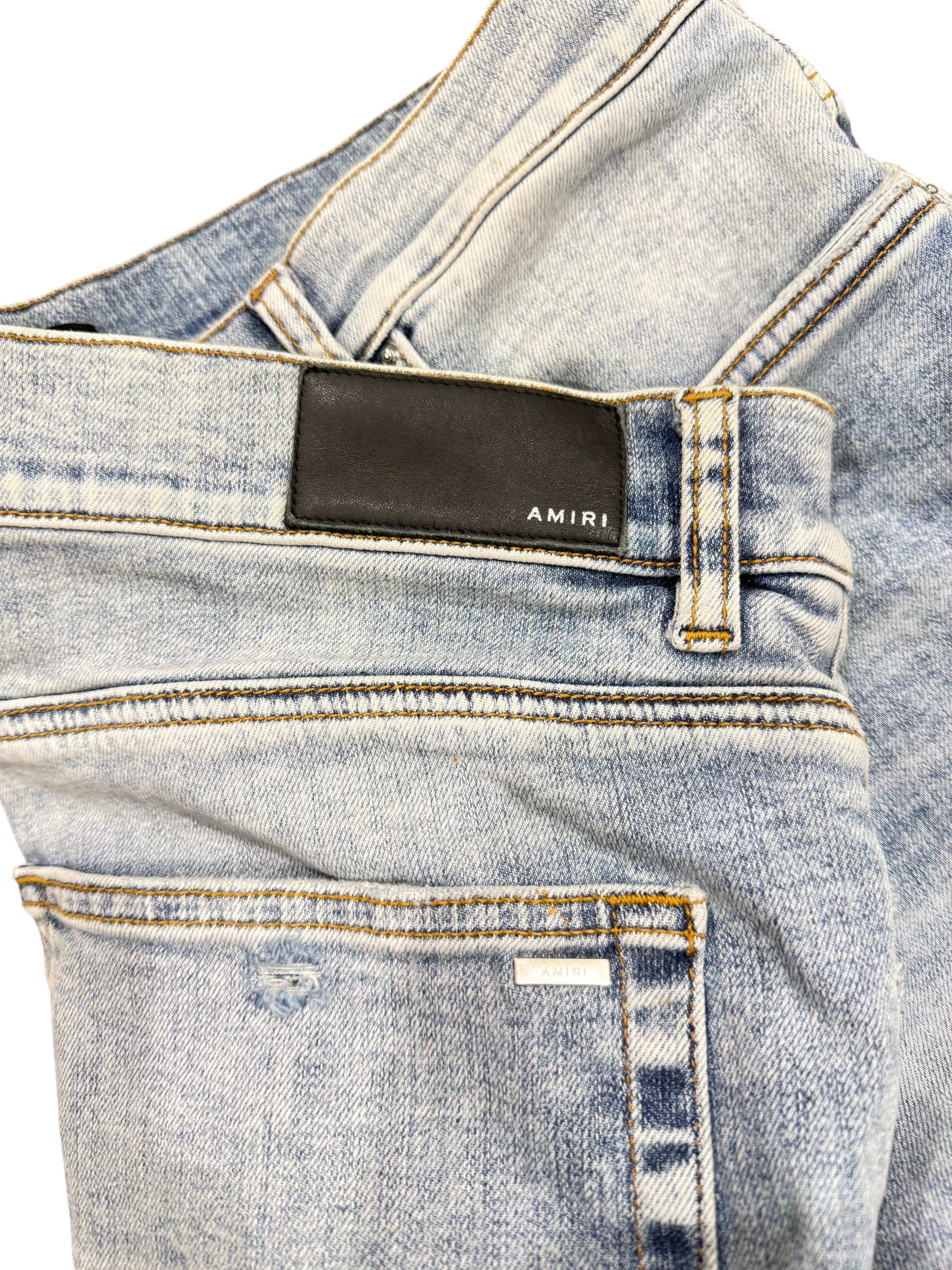 Amiri MX1 Aqua Patch Light wash Jeans
