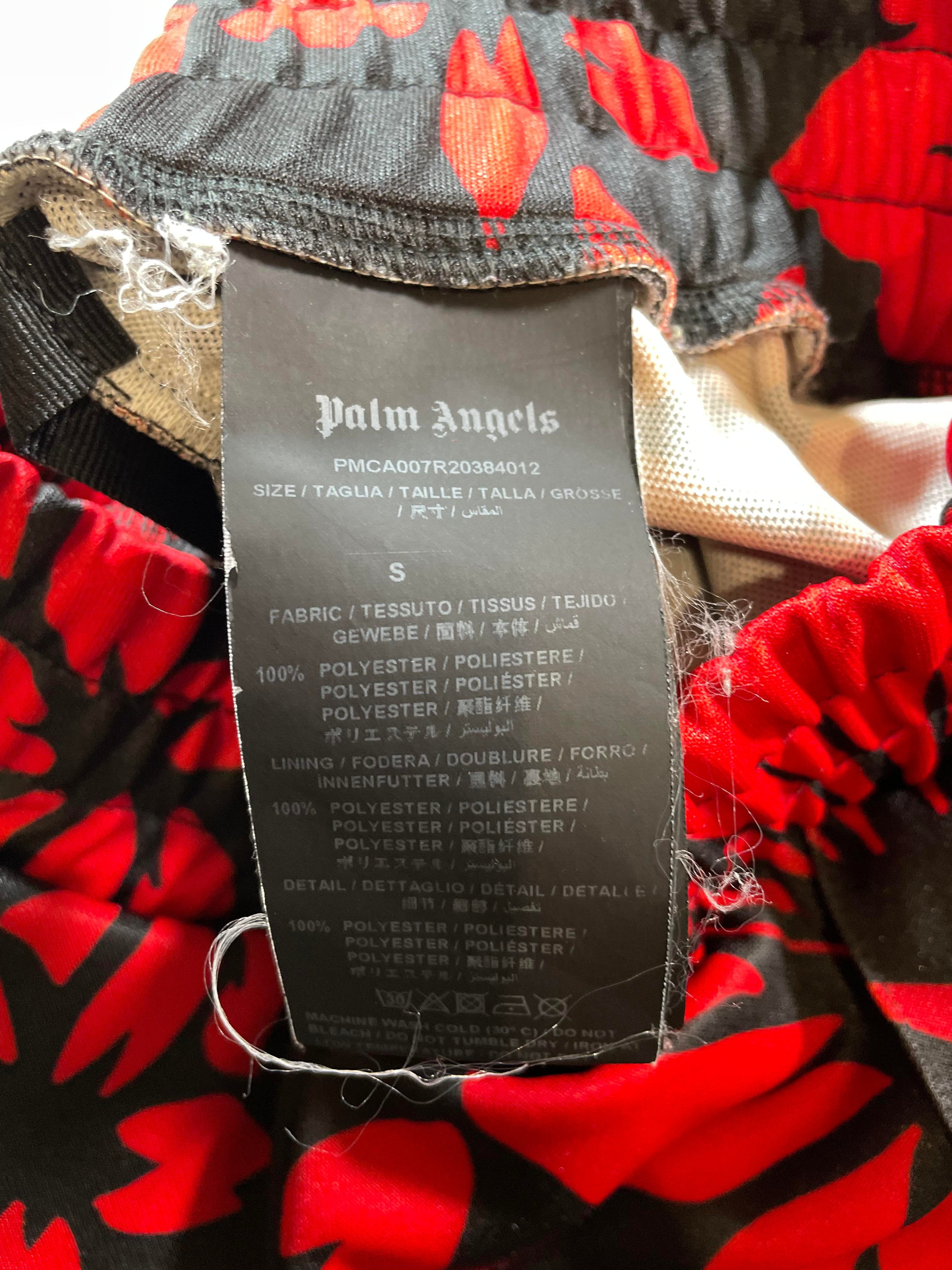 Palm Angels Floral Stripe Black & Red Track Pants