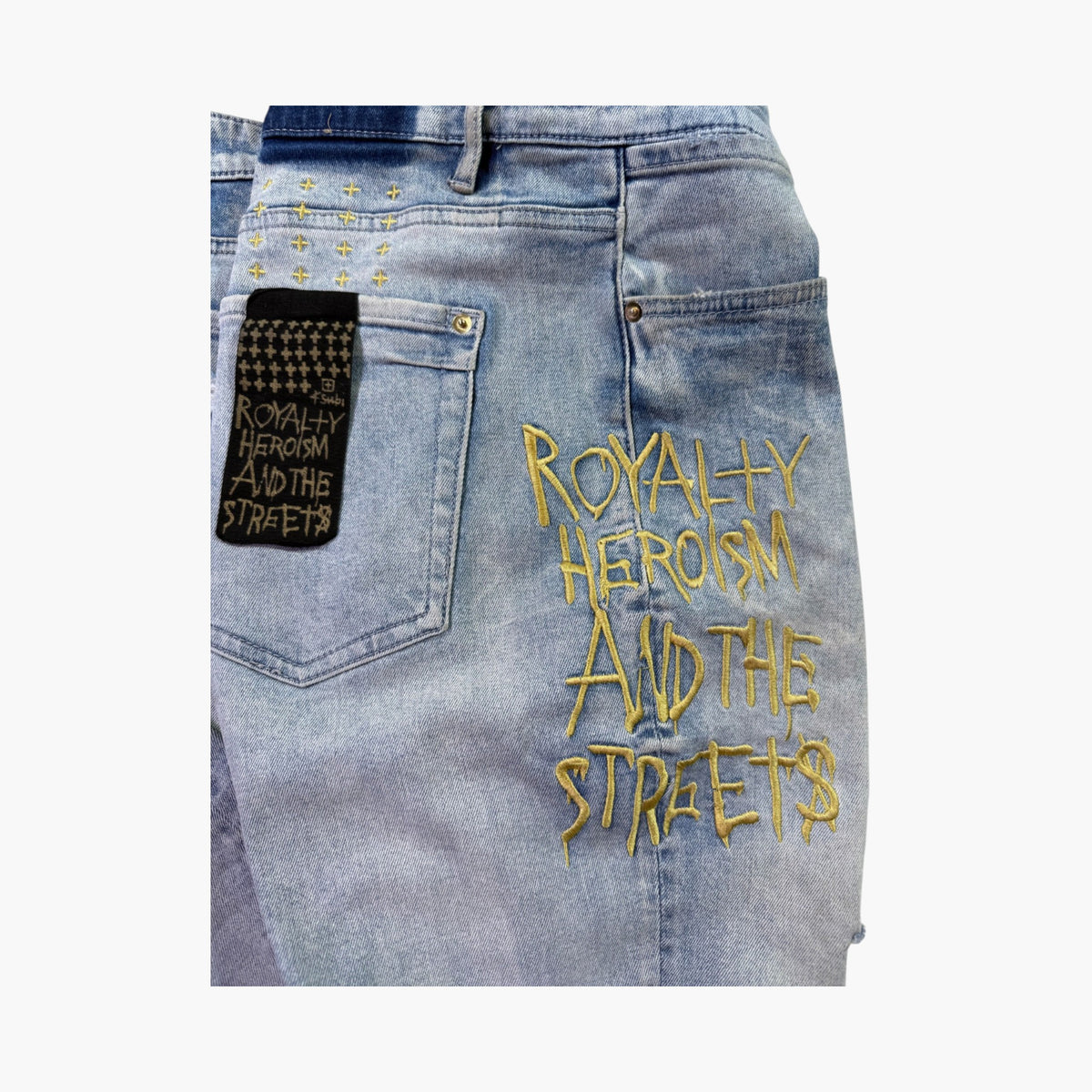 Ksubi Gold Embroidered Light Wash Jeans