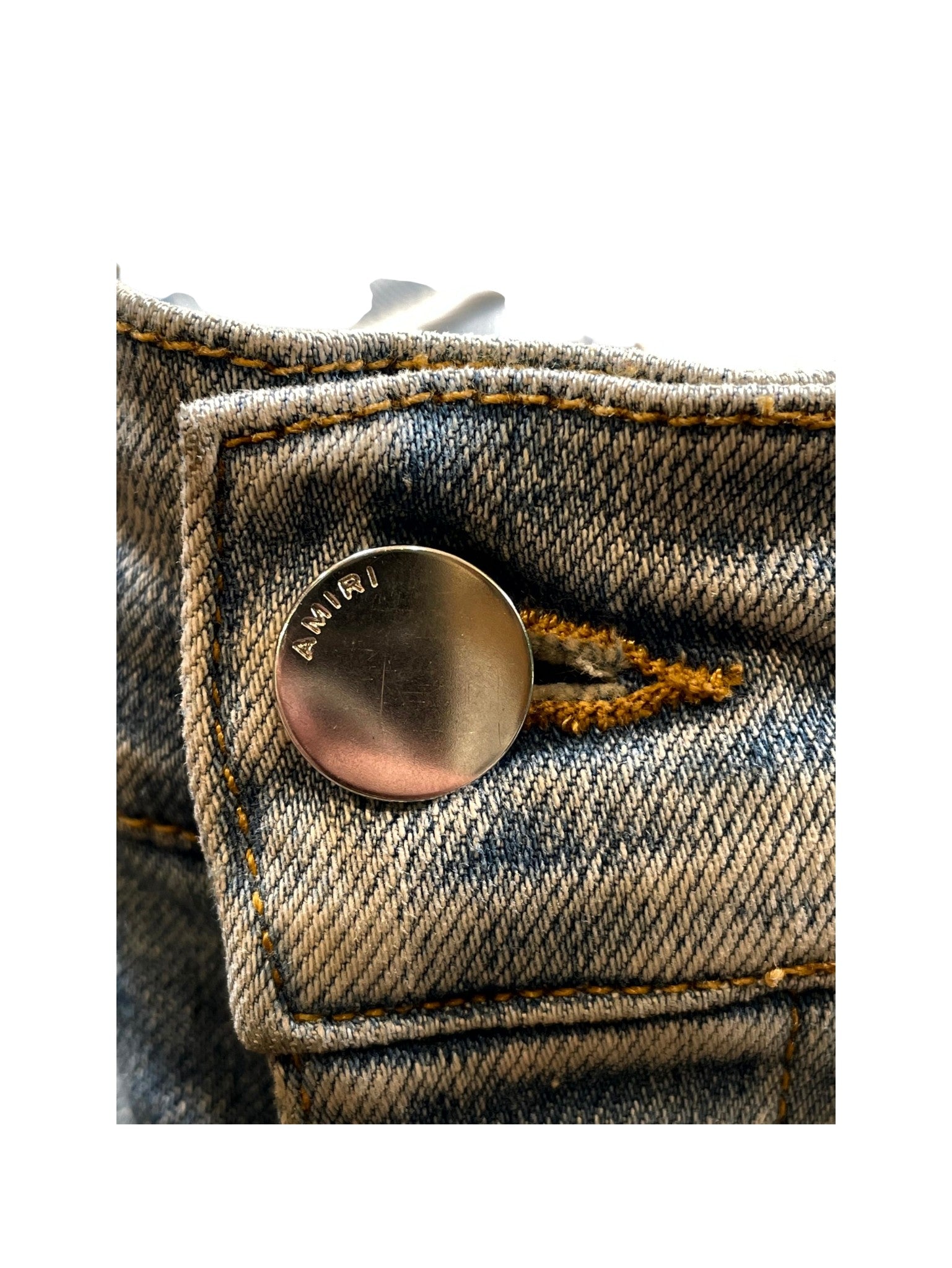 Amiri Tie Dye Patchwork Light Wash Jeans