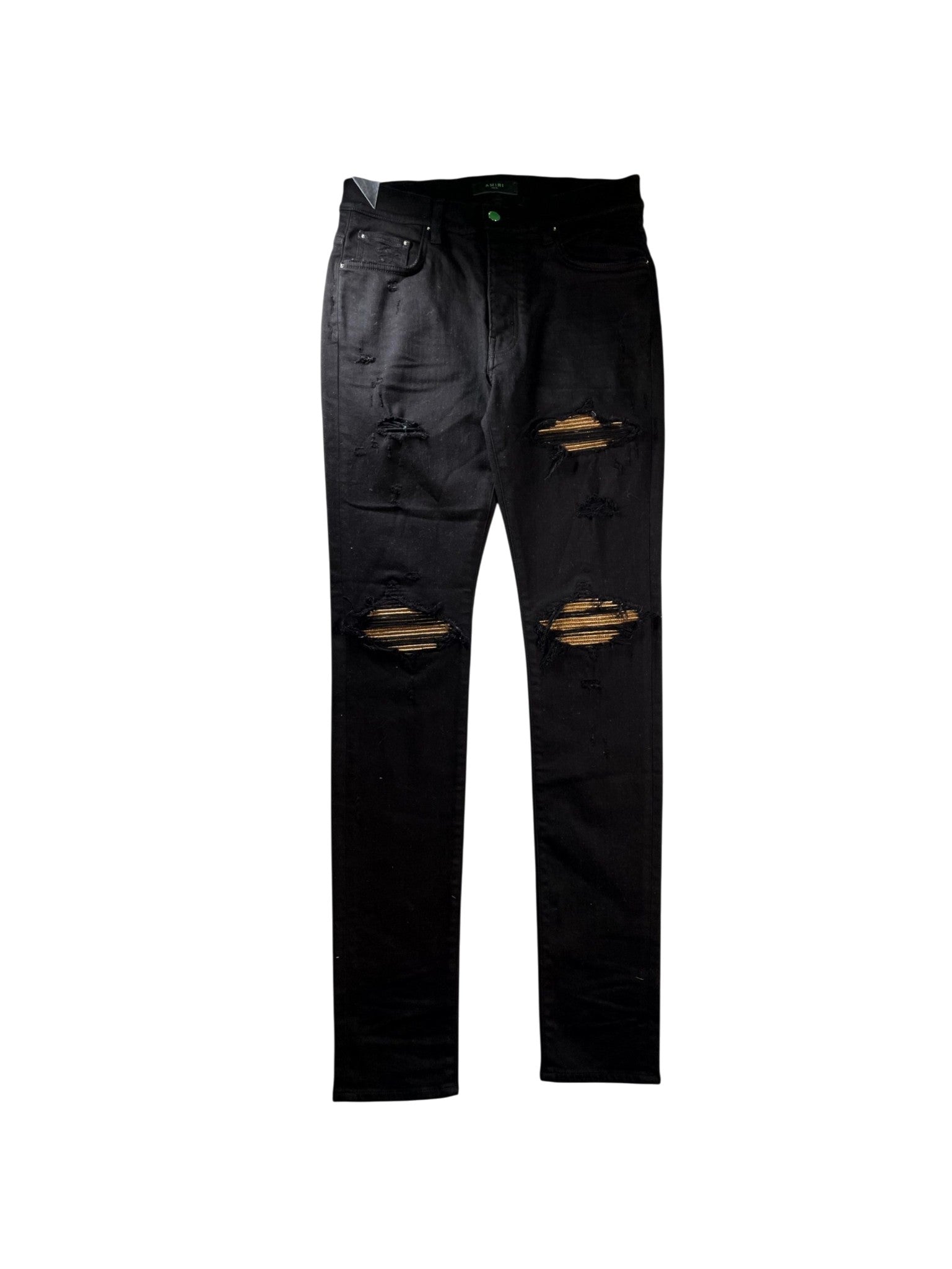 Amiri "MX1 Patch" Black & Gold Jeans