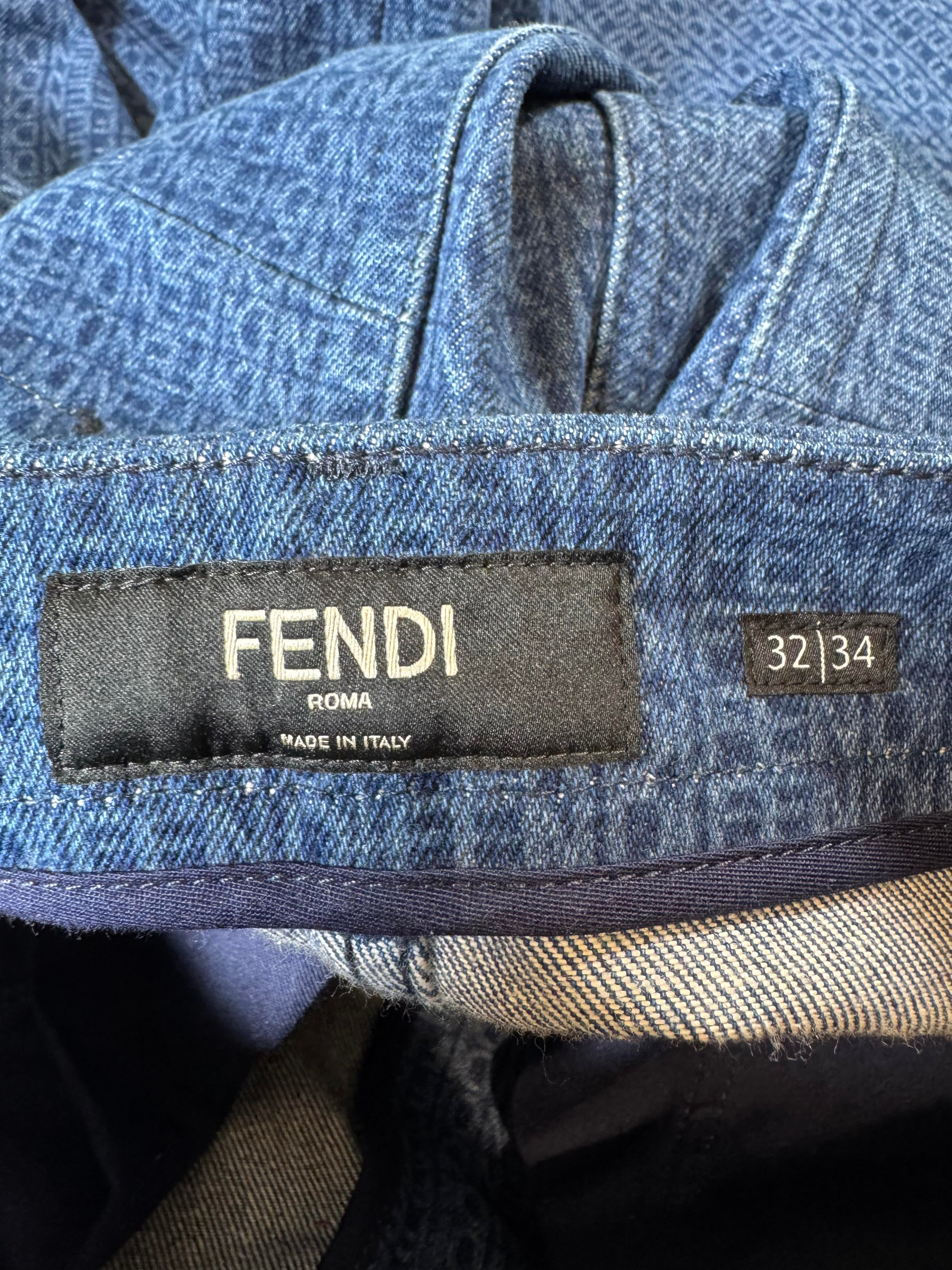 Fendi Monogram Navy Jeans