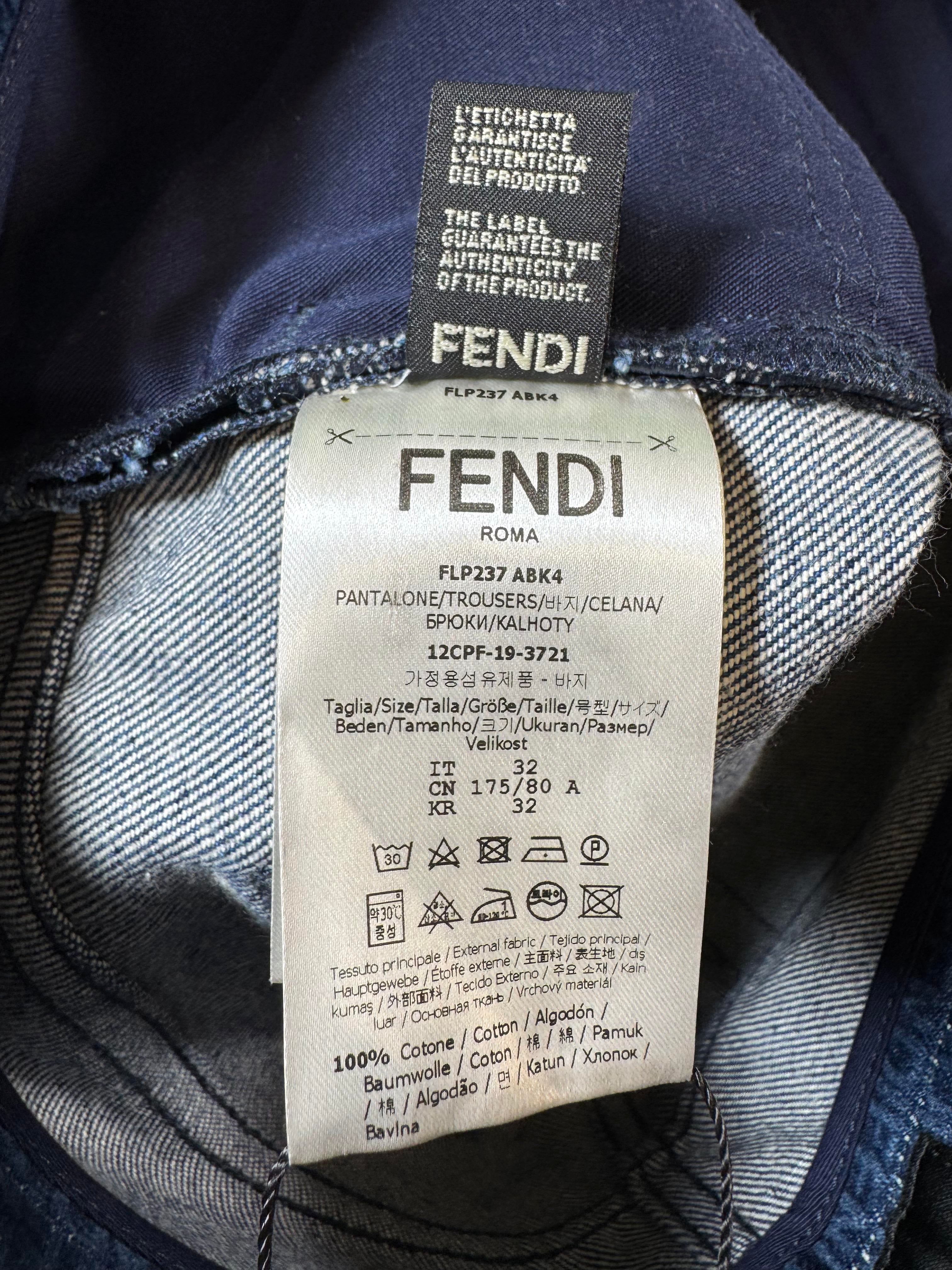 Fendi Monogram Navy Jeans