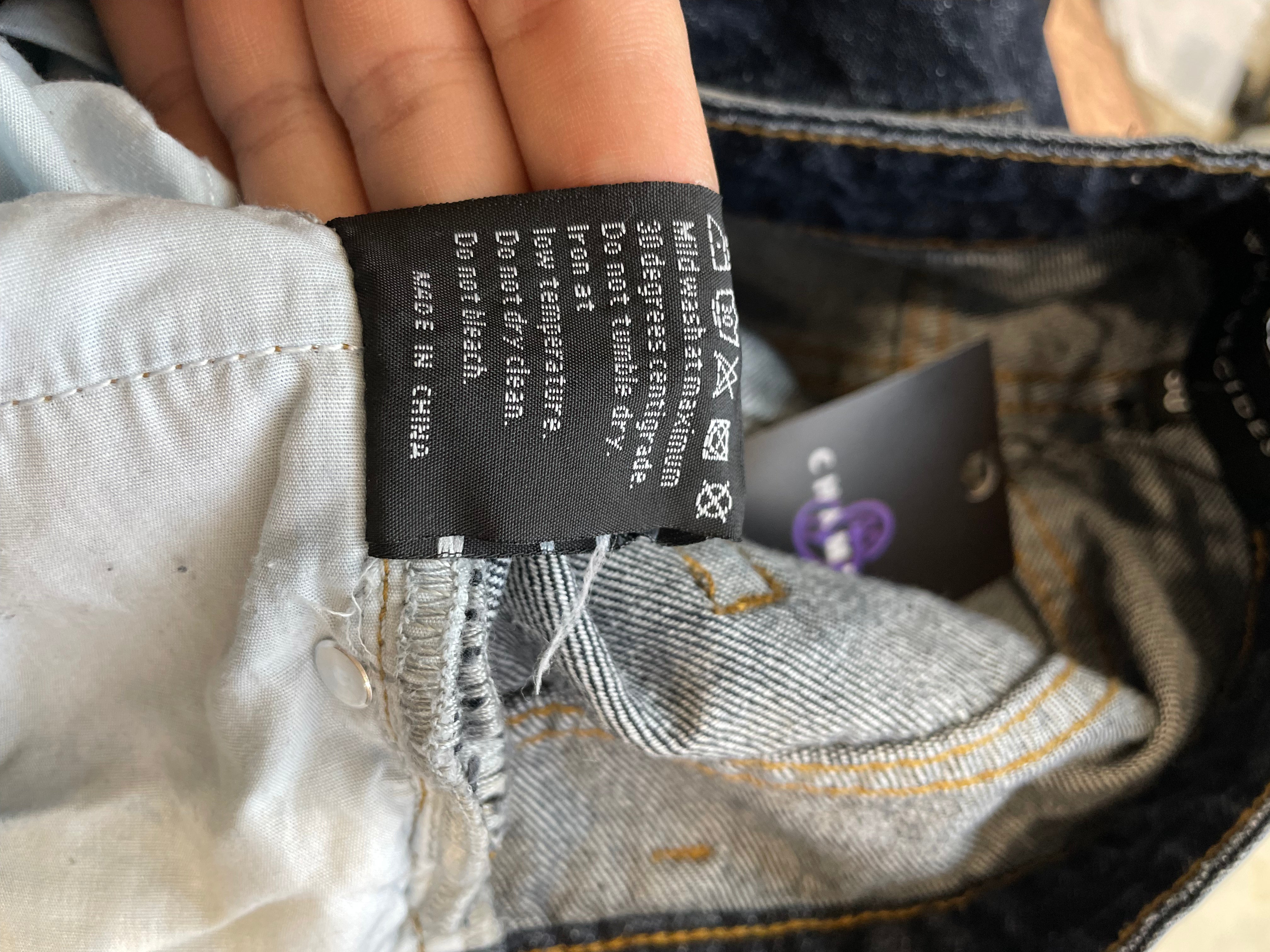 WDW Dark Wash Side Logo Embroidered Jeans