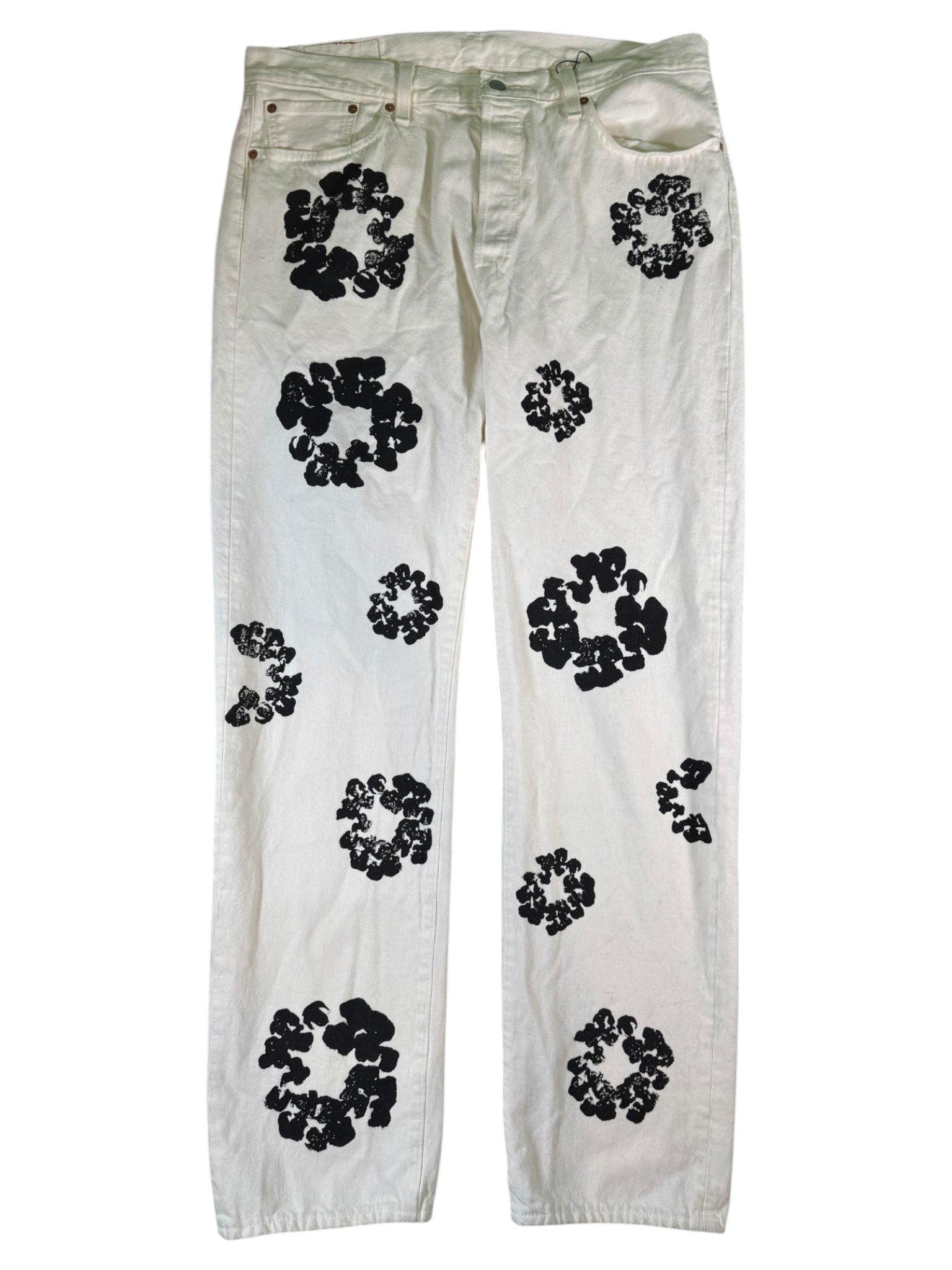 Denim Tears Wreath White Jeans