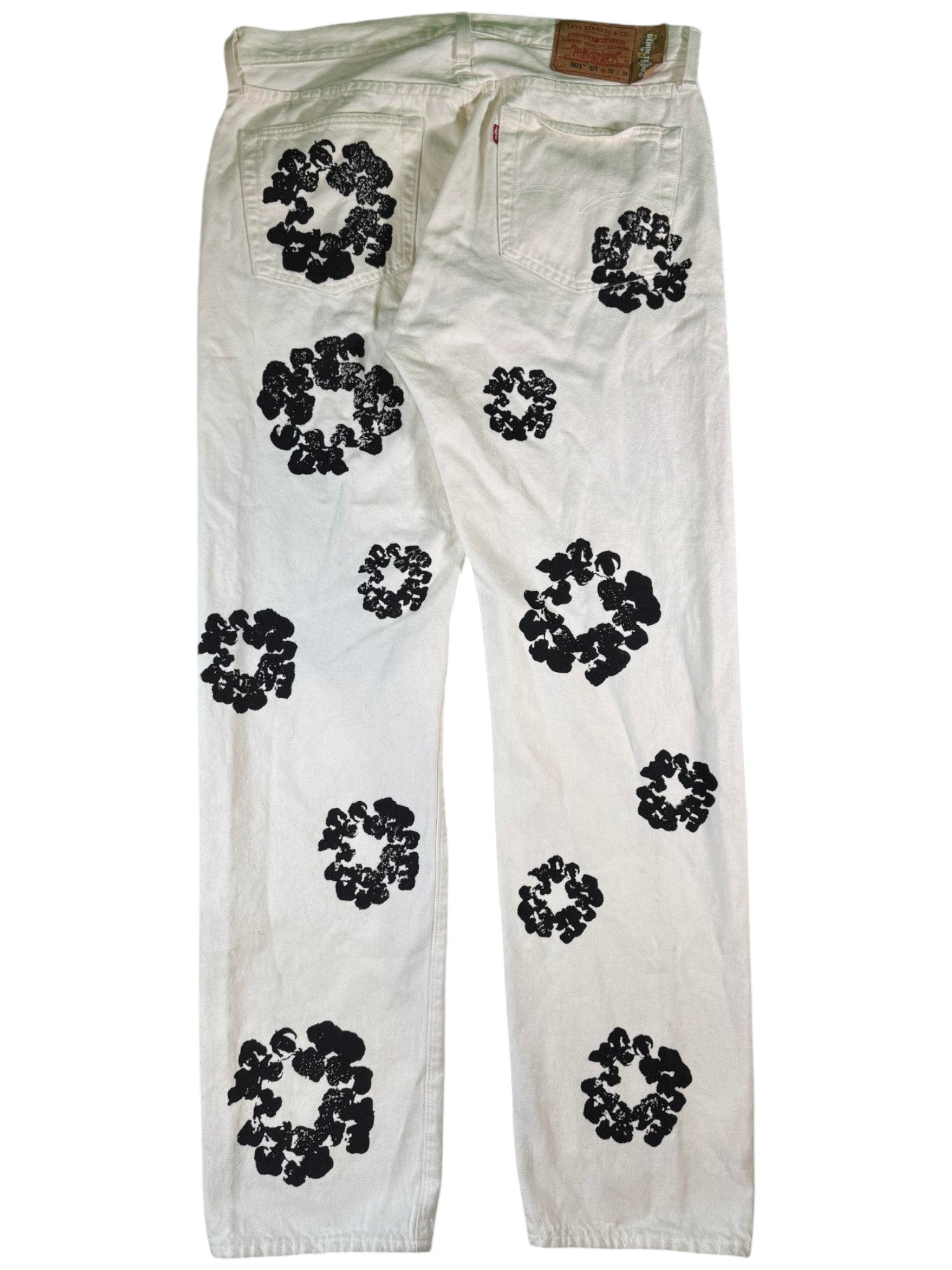 Denim Tears Wreath White Jeans