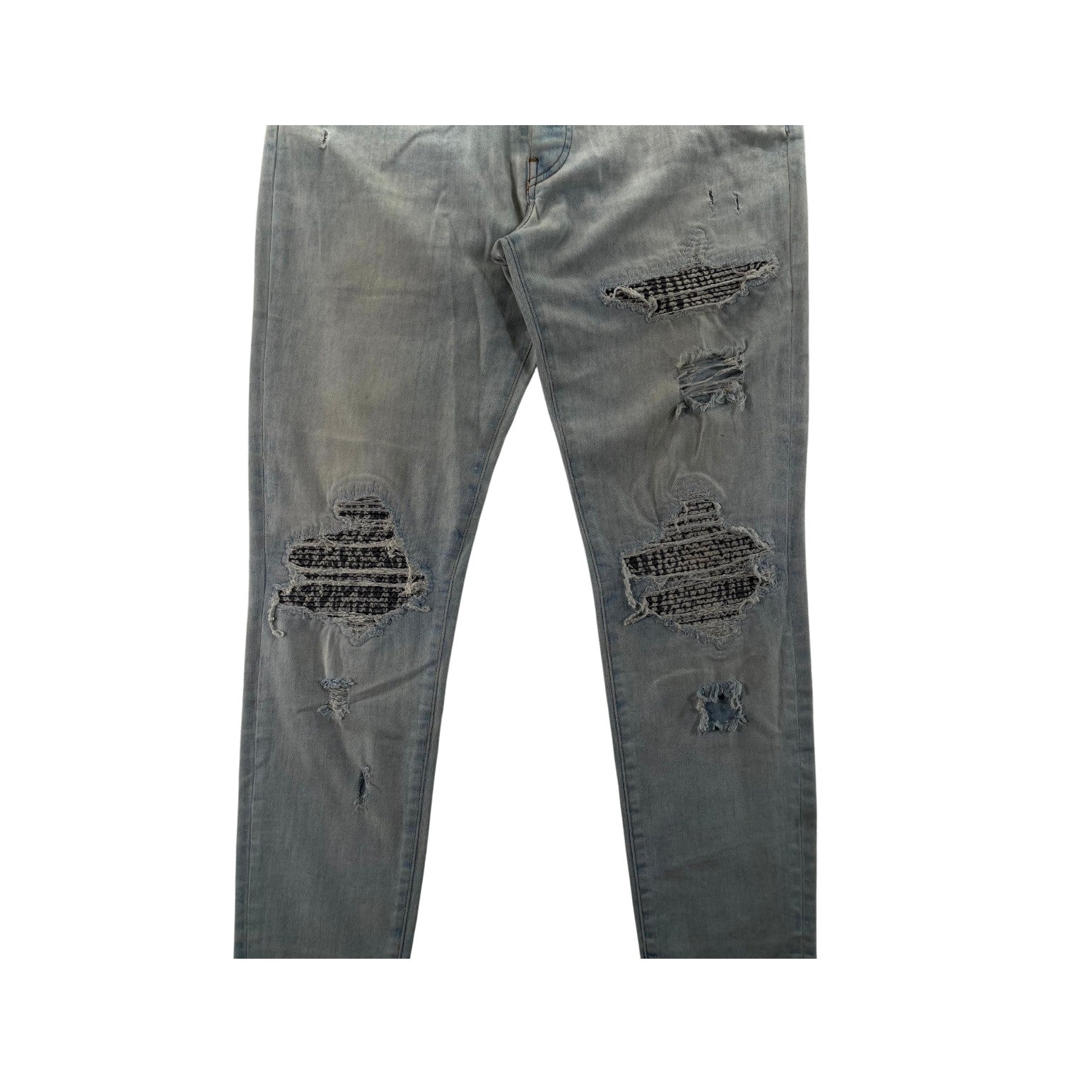 Amiri "MX1" Zebra Patch Light Wash Jeans