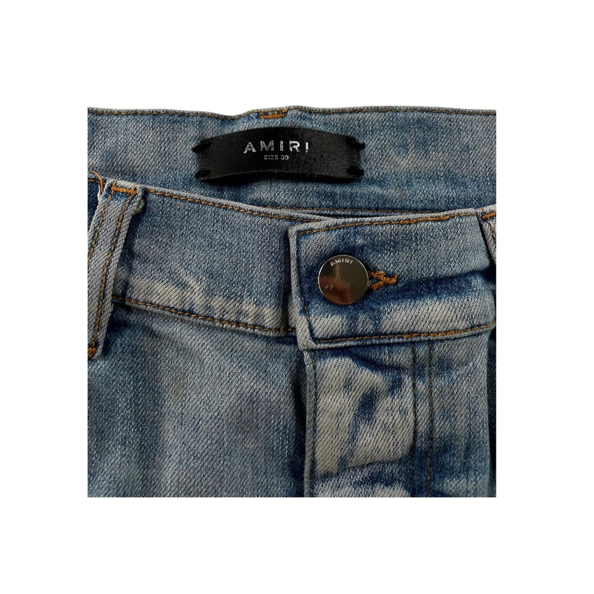 Amiri Paisley Flames Light Wash Jeans