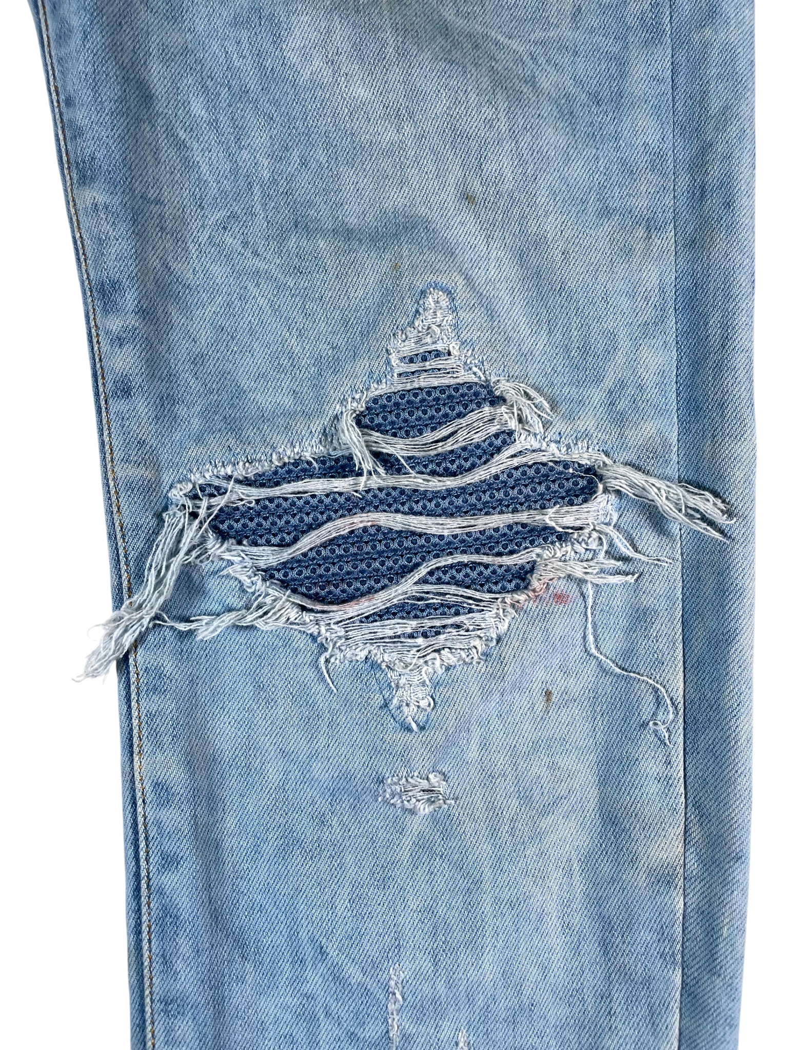 Amiri MX1 Mesh Patch Light Wash & Blue Jeans