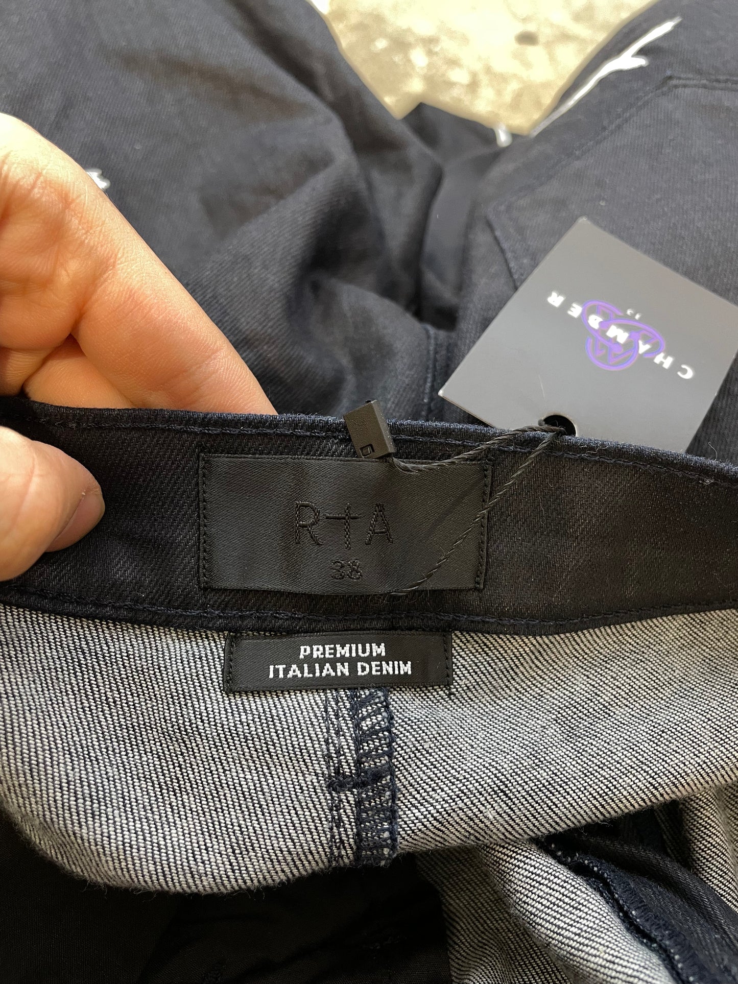 RTA Navy Wax Jeans