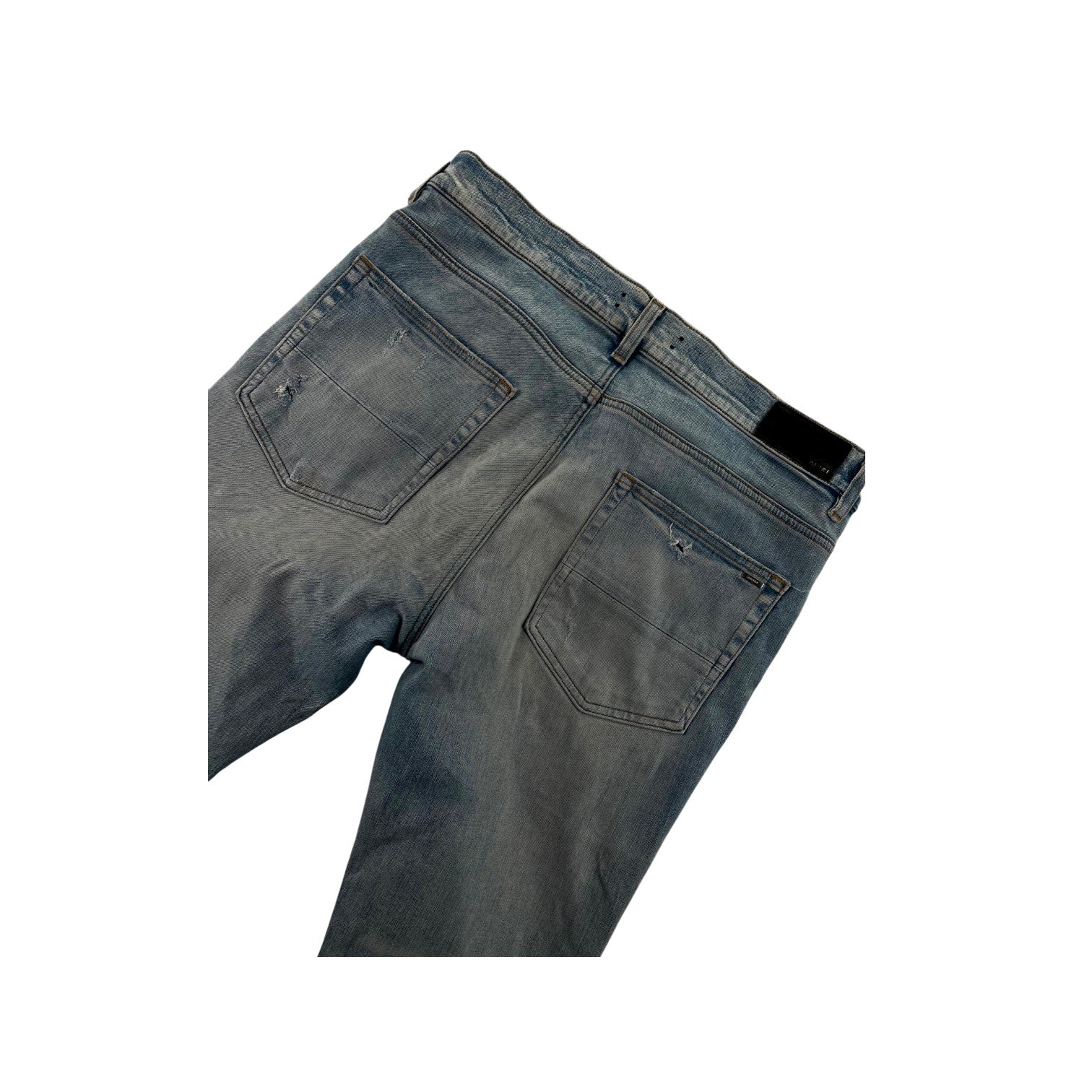 Amiri Plain Thrasher Ripped Light Wash Jeans