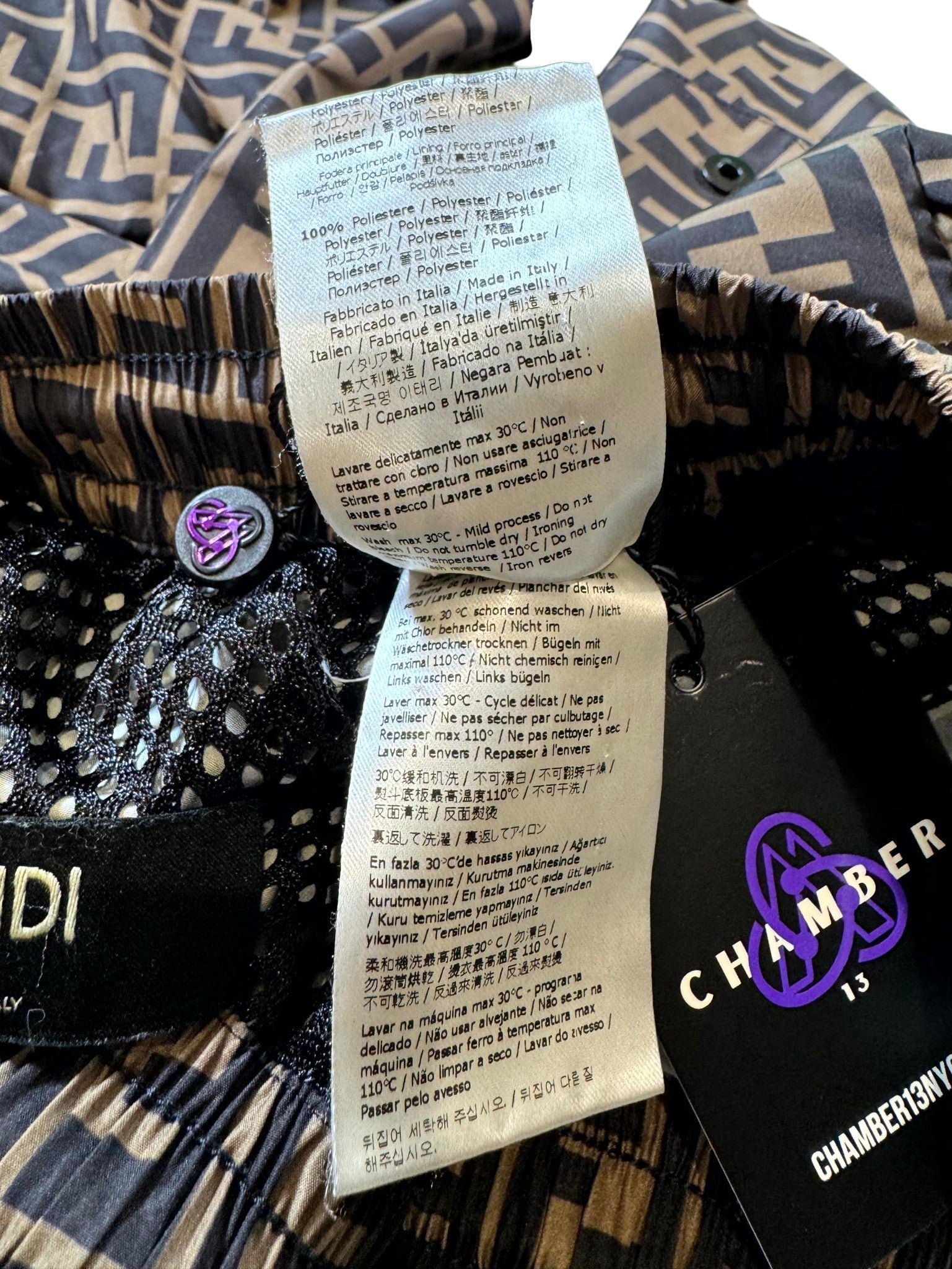Fendi FF Monogram Brown Track Pants