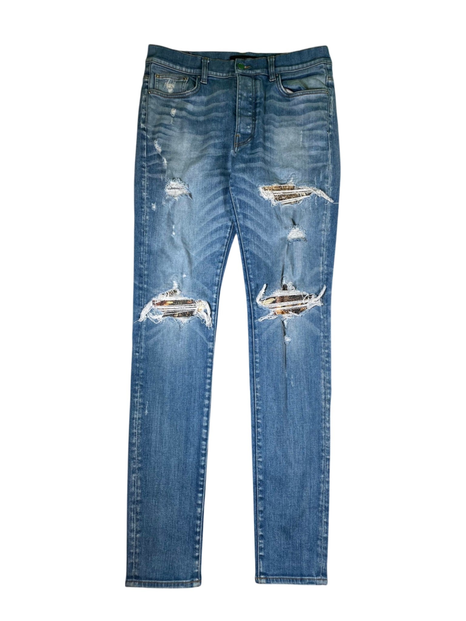 Amiri Mx1 Hawaiian Patch Light Wash Jeans