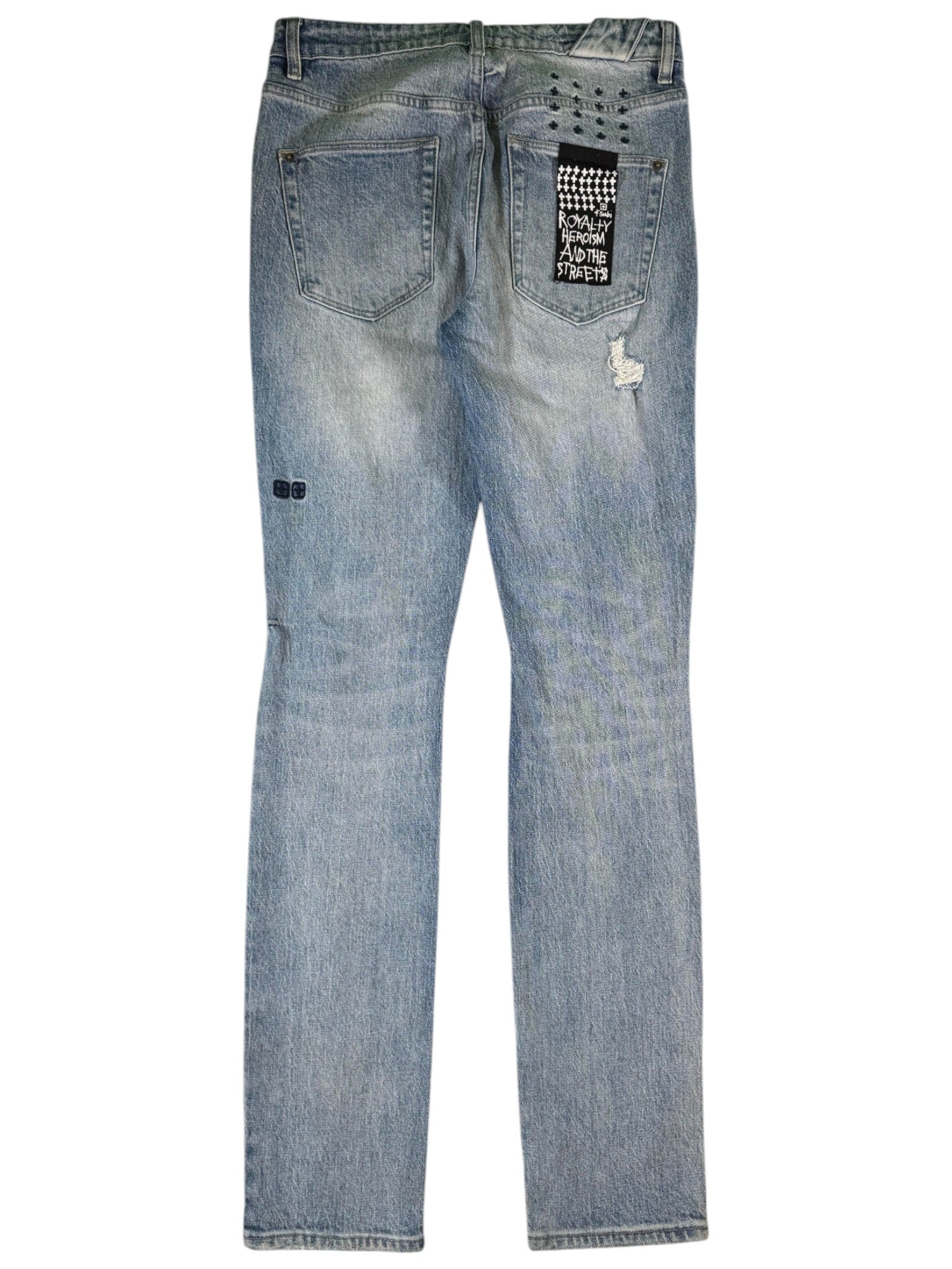 Ksubi Light Wash Knee Embroidery Jeans