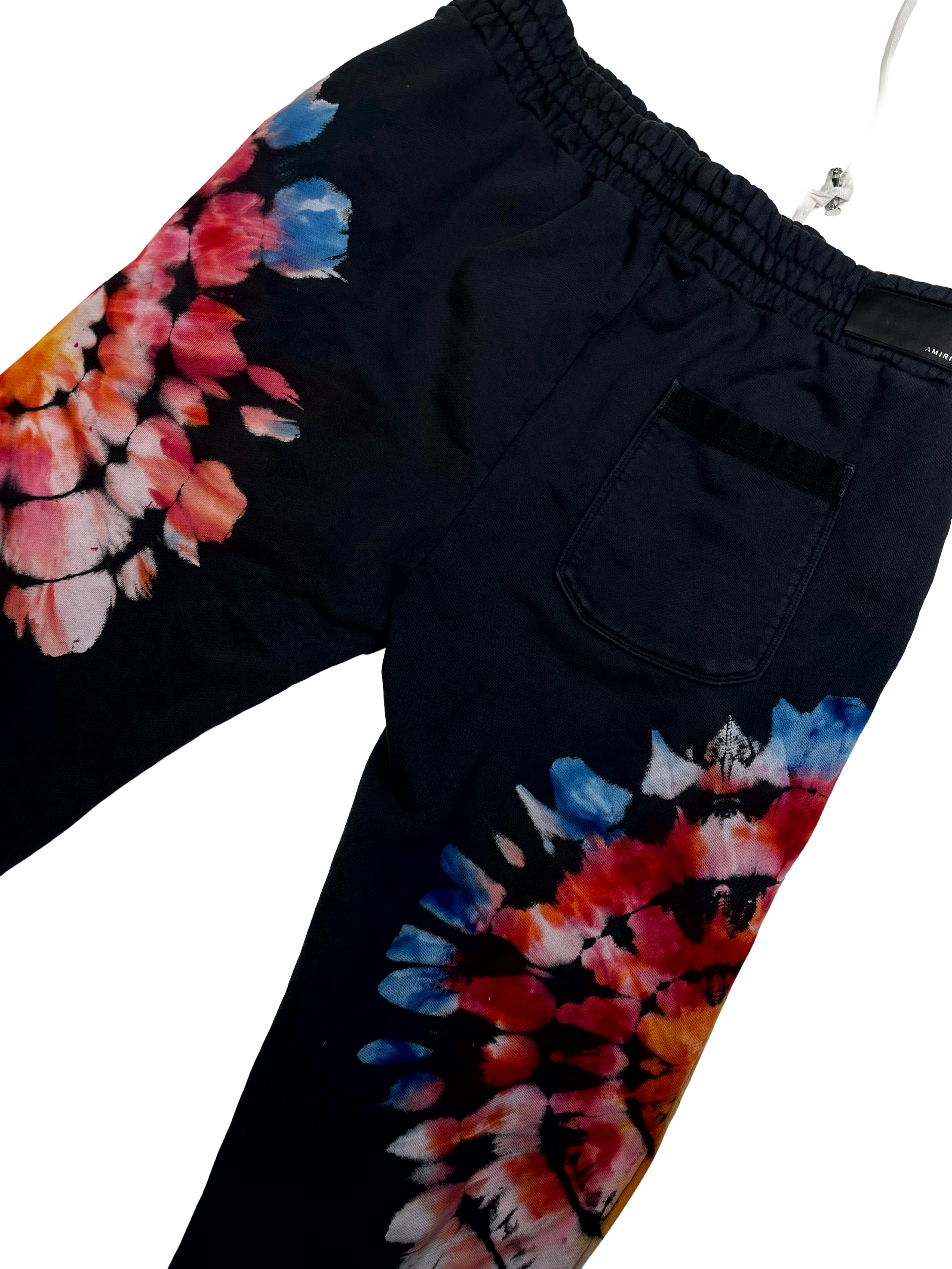 Amiri Script Logo Tie Dye Black Sweatpants